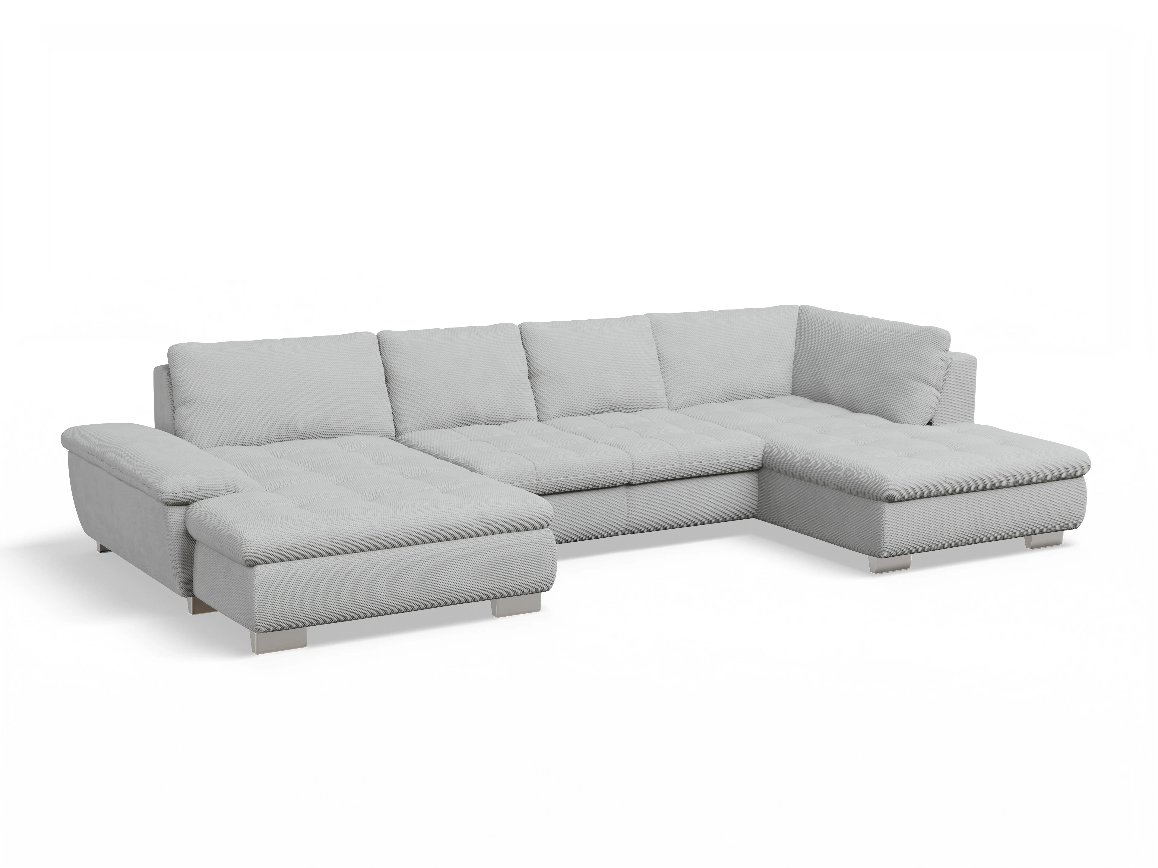 Ansicht des Produktes SC Smart 1007 Wohnlandschaft offen beidseitig in Stoff Grau