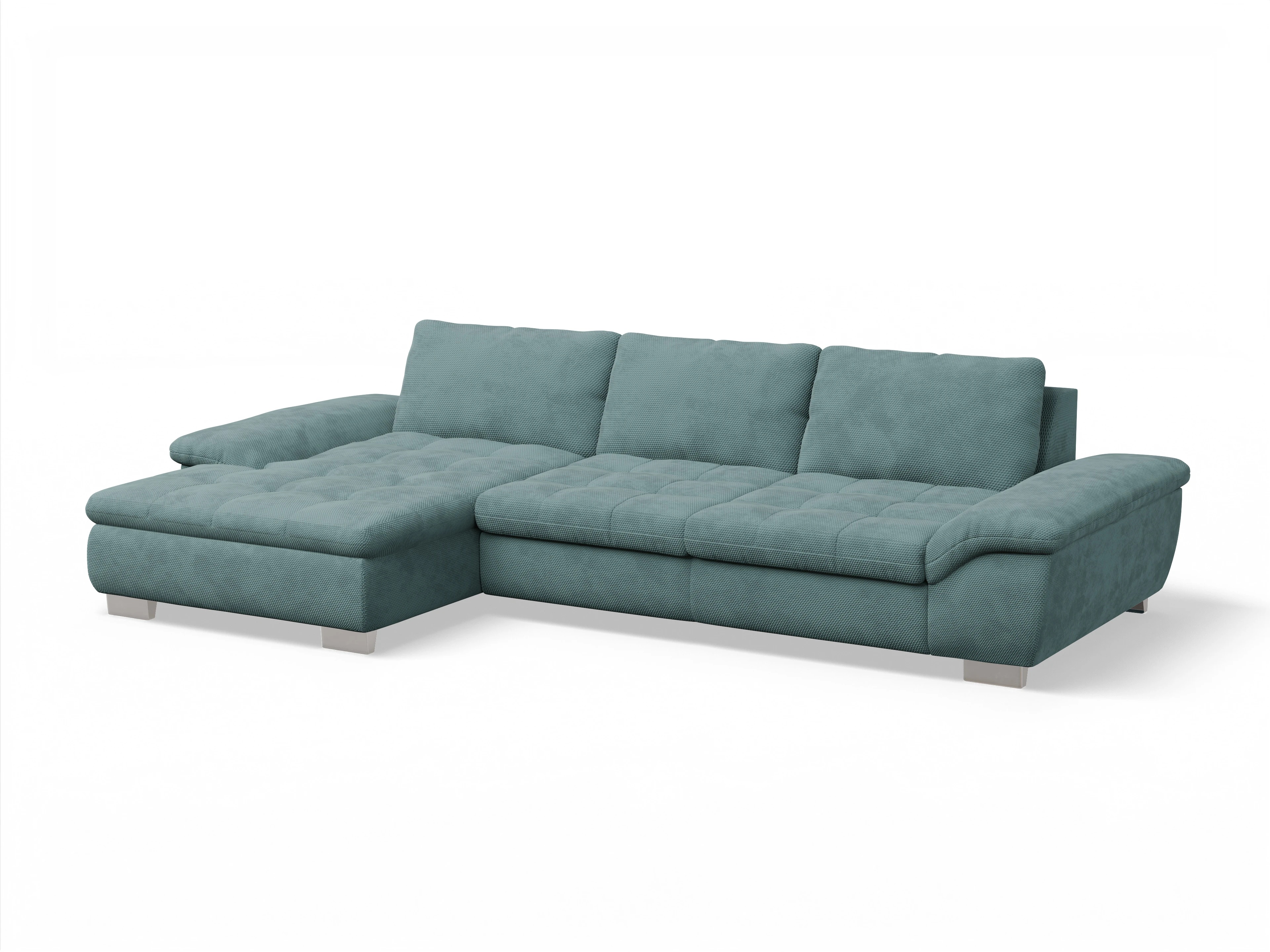 Ansicht des Produktes SC Smart 1007 Ecksofa links Abschluss offen in Stoff Blau