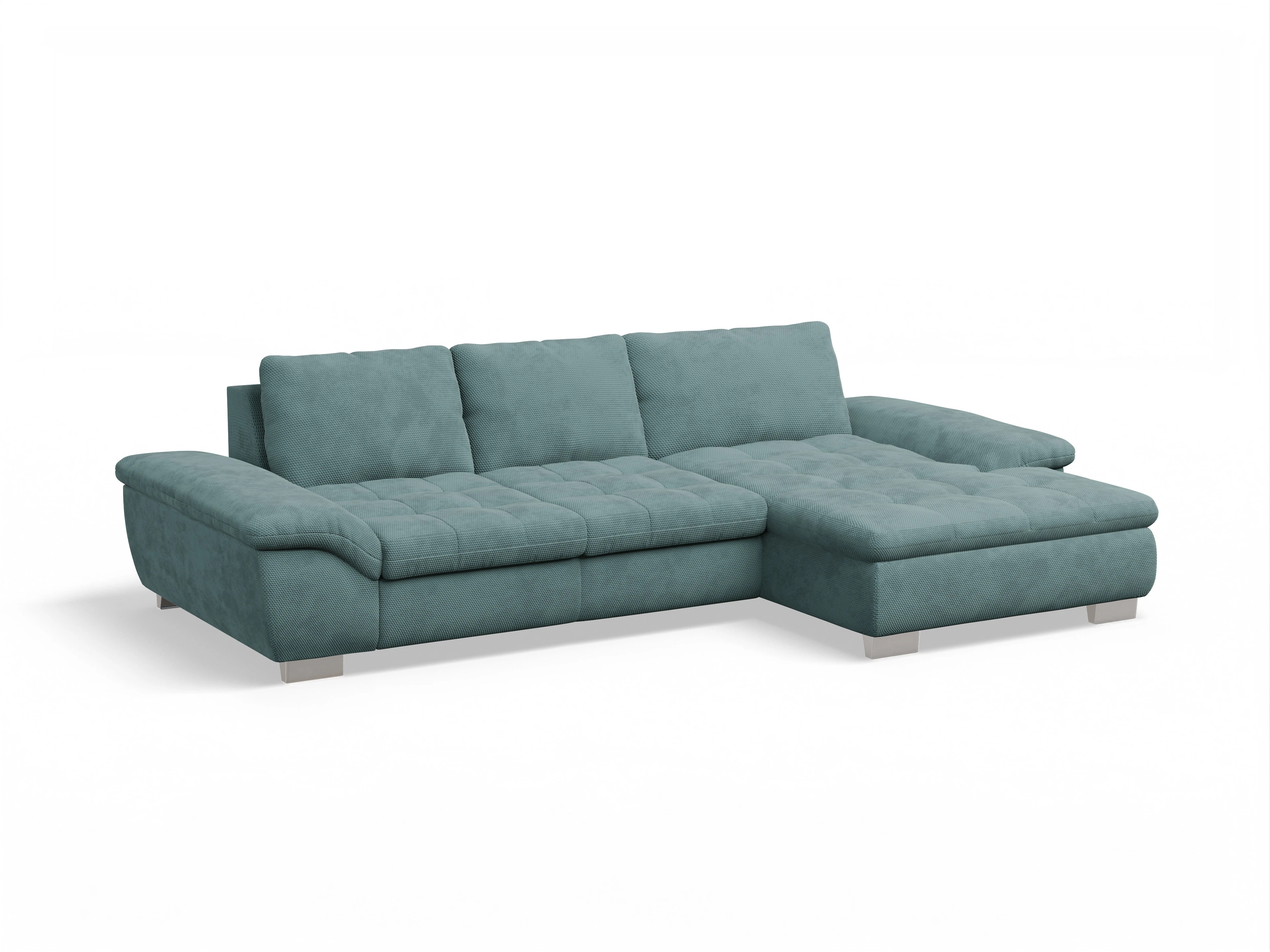 Ansicht des Produktes SC Smart 1007 Ecksofa rechts Abschluss offen in Stoff Blau