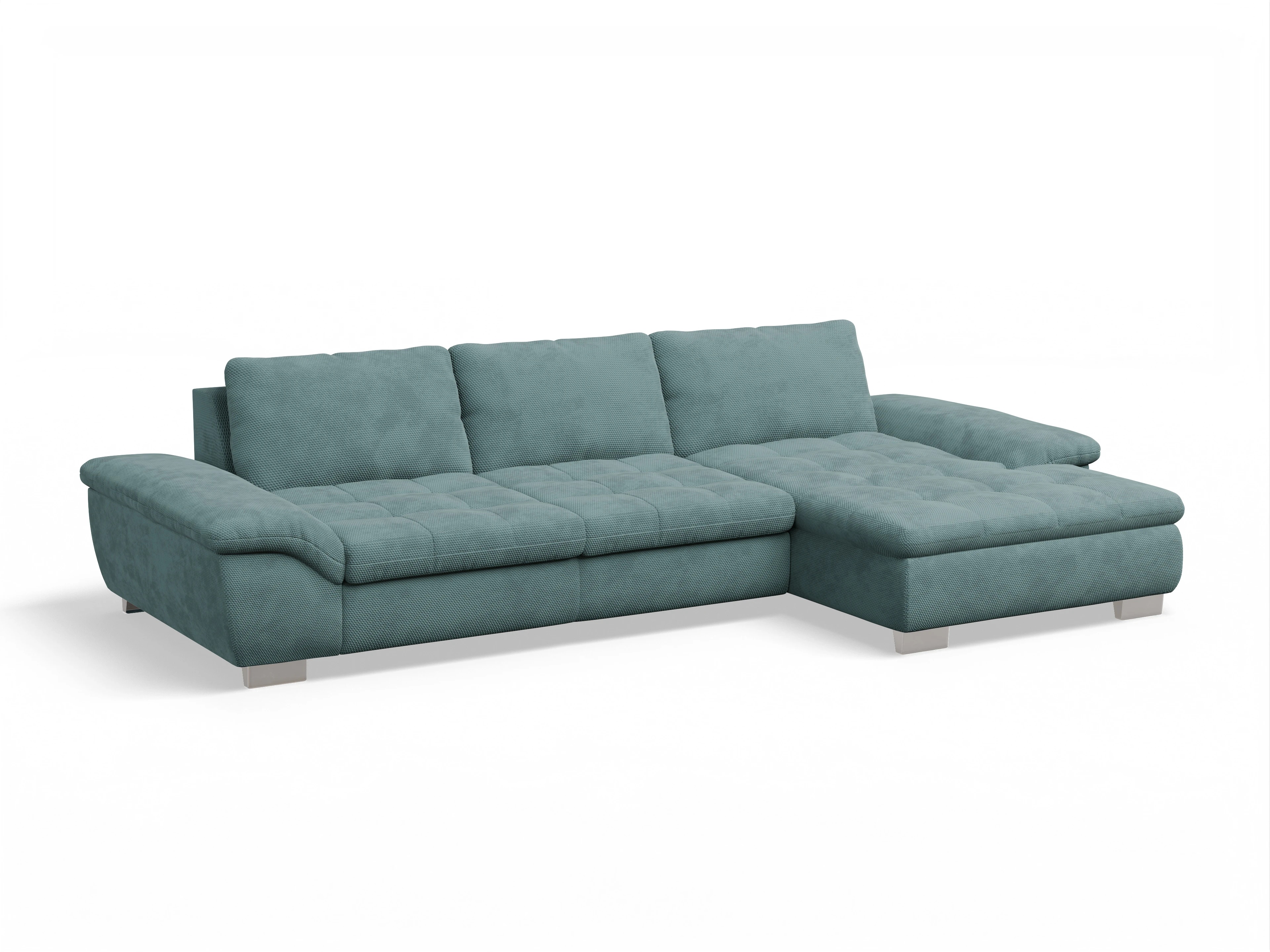 Ansicht des Produktes SC Smart 1007 Ecksofa rechts Abschluss offen in Stoff Blau
