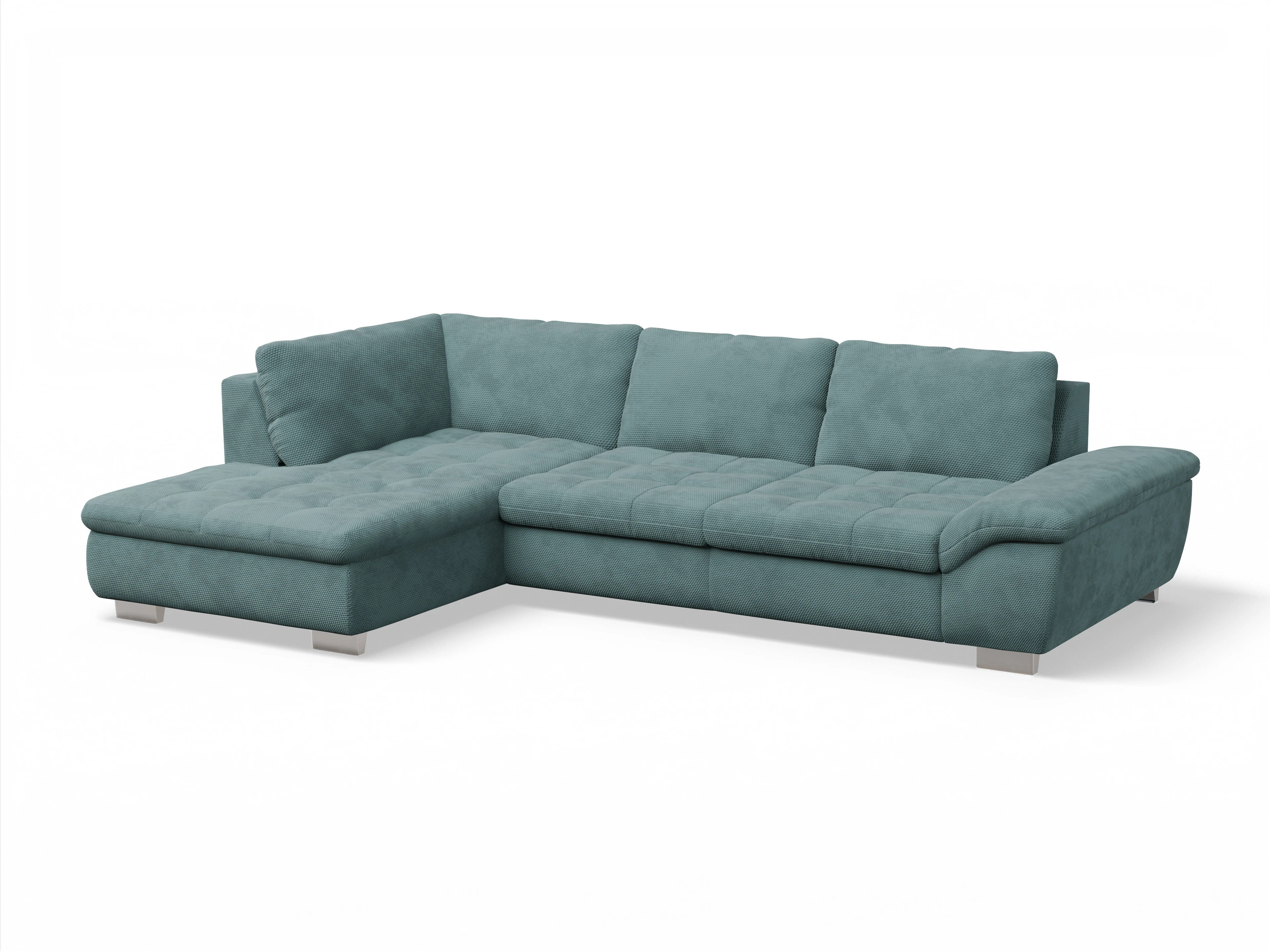 Ansicht des Produktes SC Smart 1007 Ecksofa links Abschluss offen in Stoff Blau