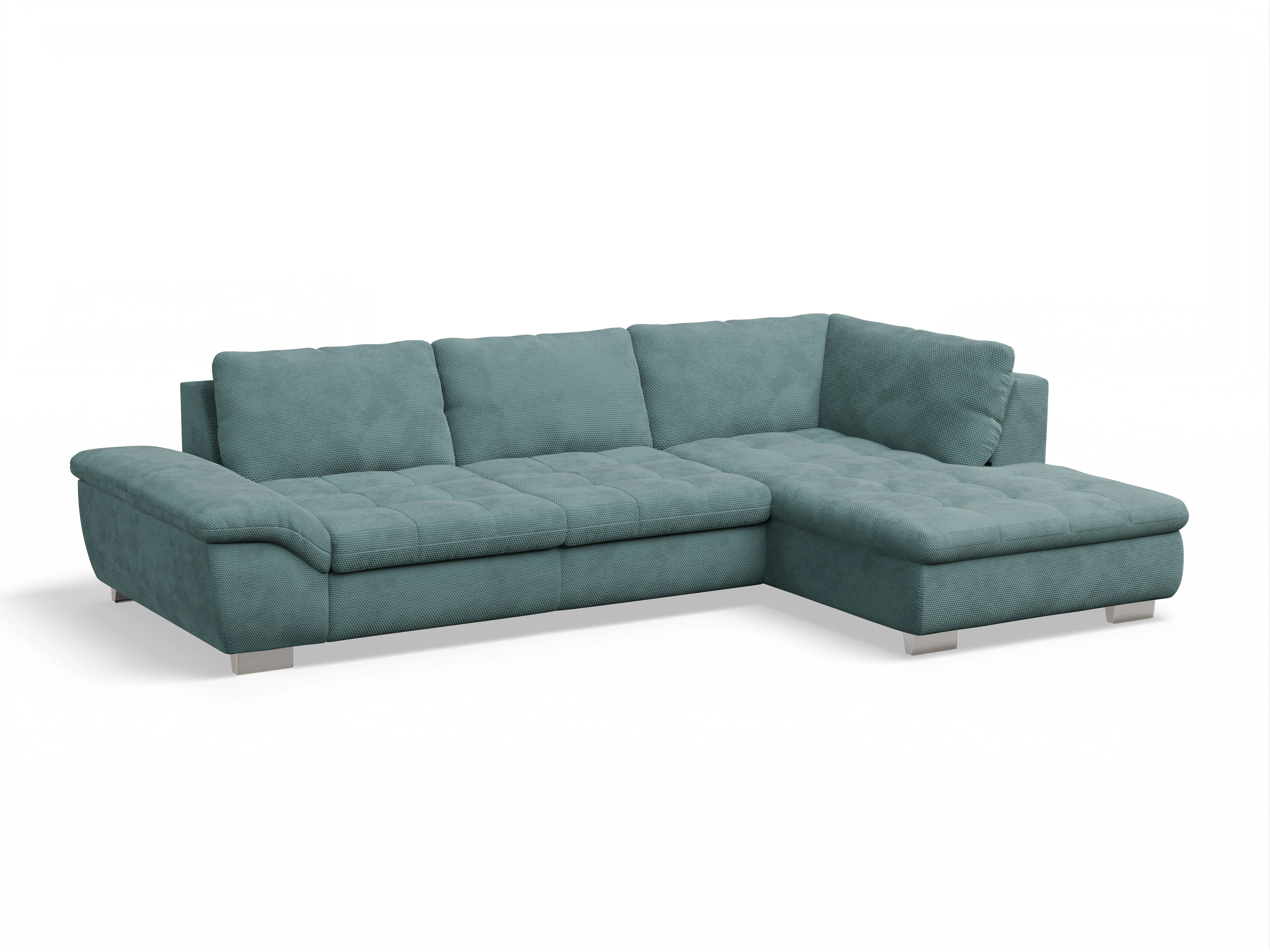 Ansicht des Produktes SC Smart 1007 Ecksofa rechts Abschluss offen in Stoff Blau