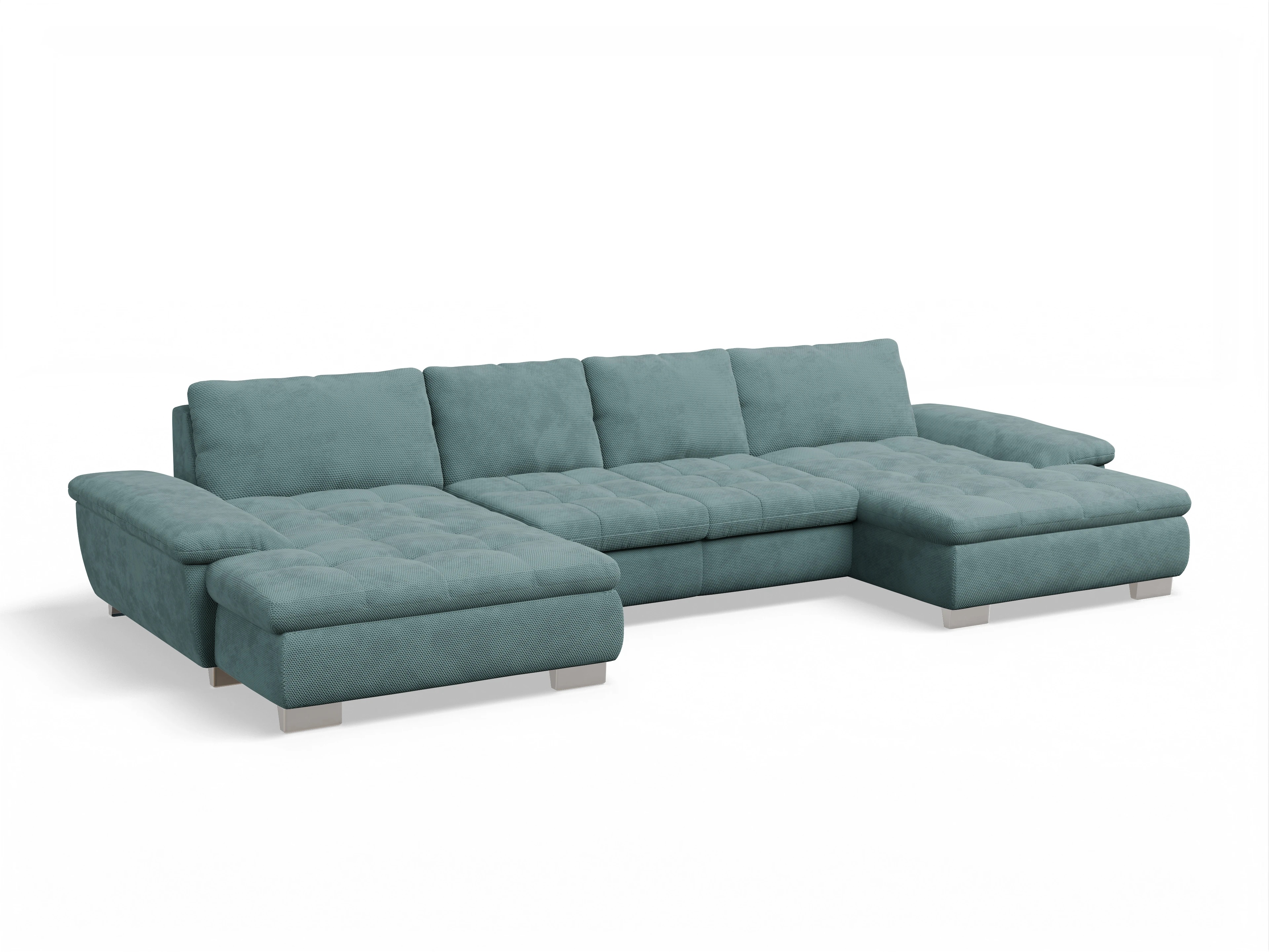 Ansicht des Produktes SC Smart 1007 Wohnlandschaft offen beidseitig in Stoff Blau