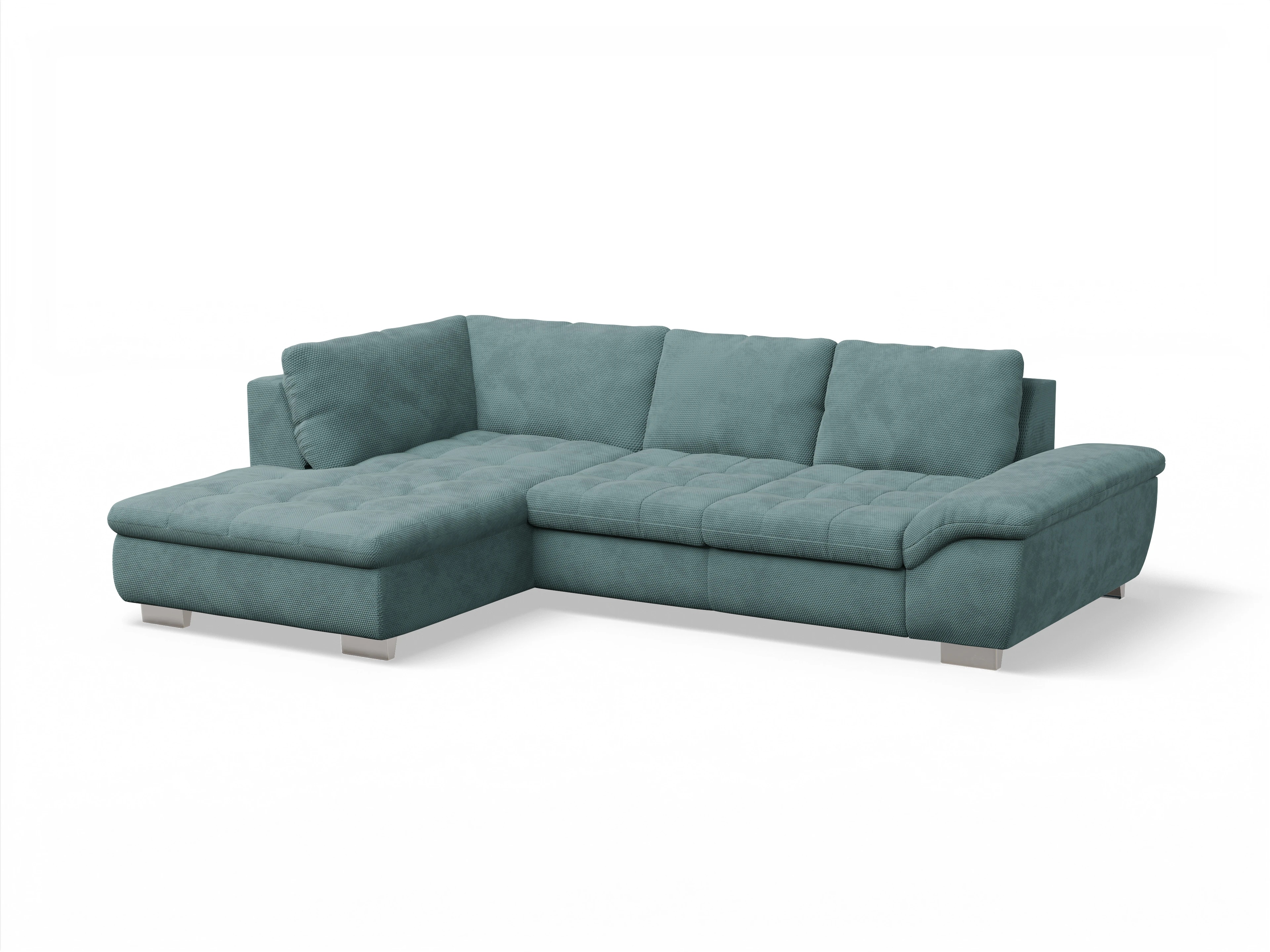 Ansicht des Produktes SC Smart 1007 Ecksofa links Abschluss offen in Stoff Blau