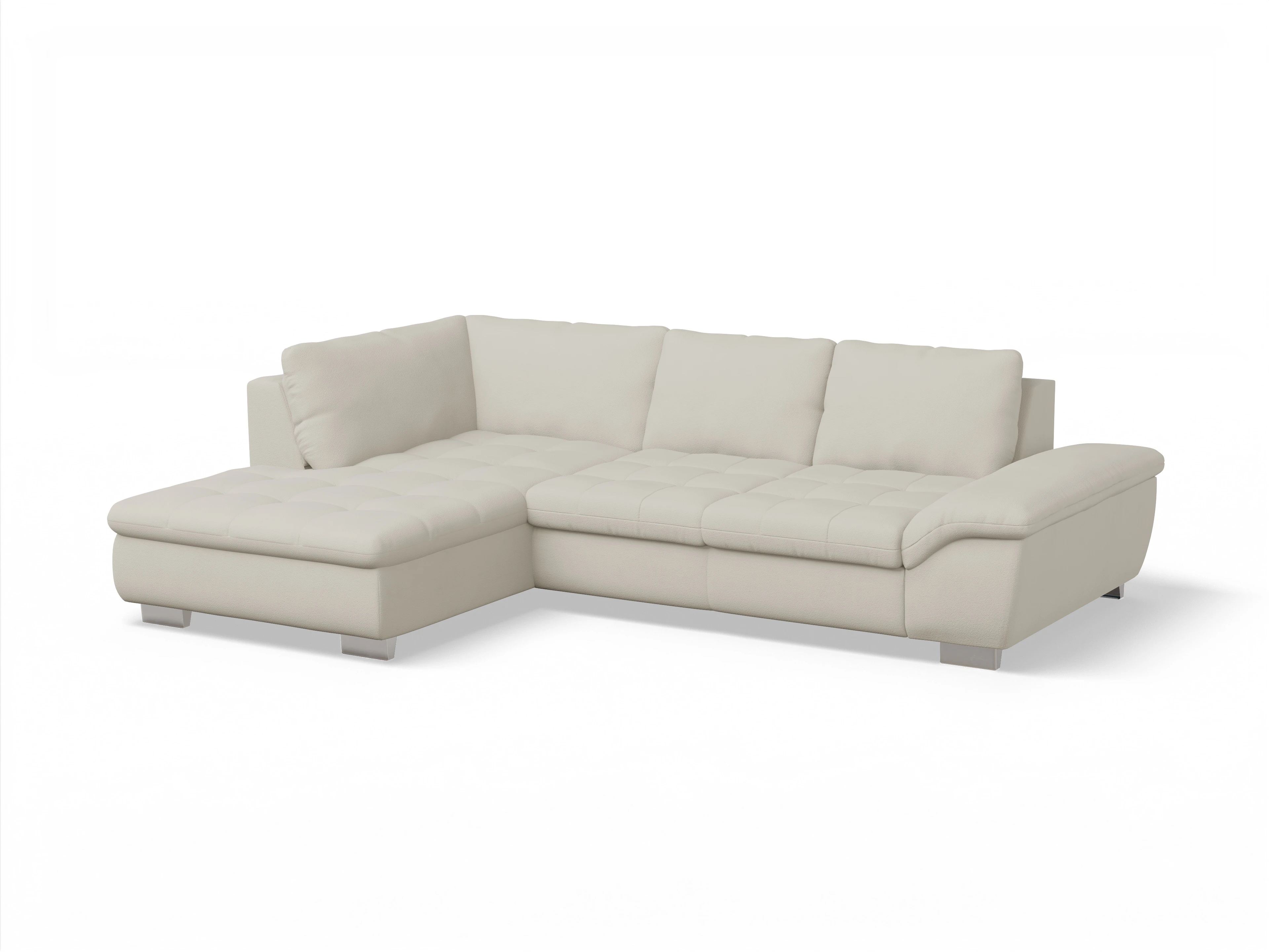Ansicht des Produktes SC Smart 1007 Ecksofa links Abschluss offen in Stoff Beige