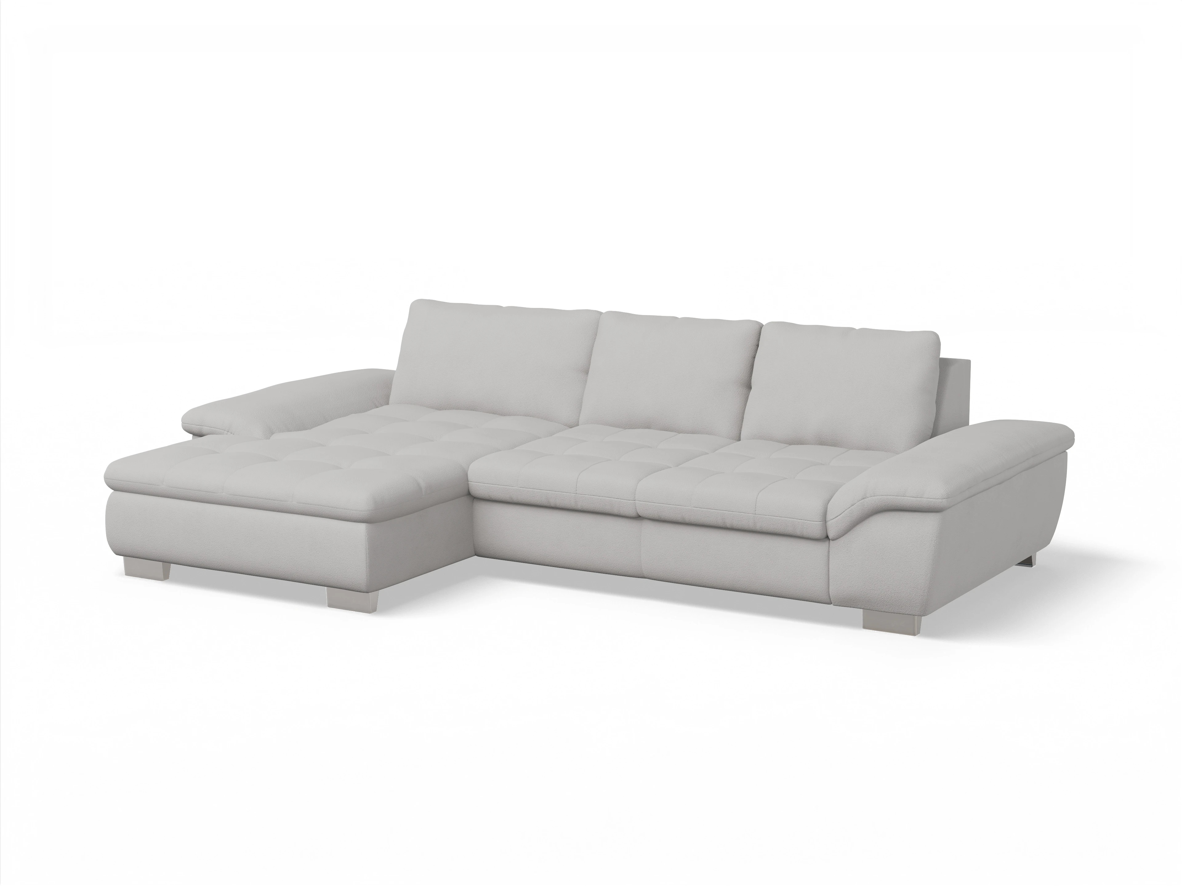 Sitz Concept smart 1007 Canape Medium L Ansicht des Produktes SC Smart 1007 Ecksofa links Abschluss offen in Stoff Grau