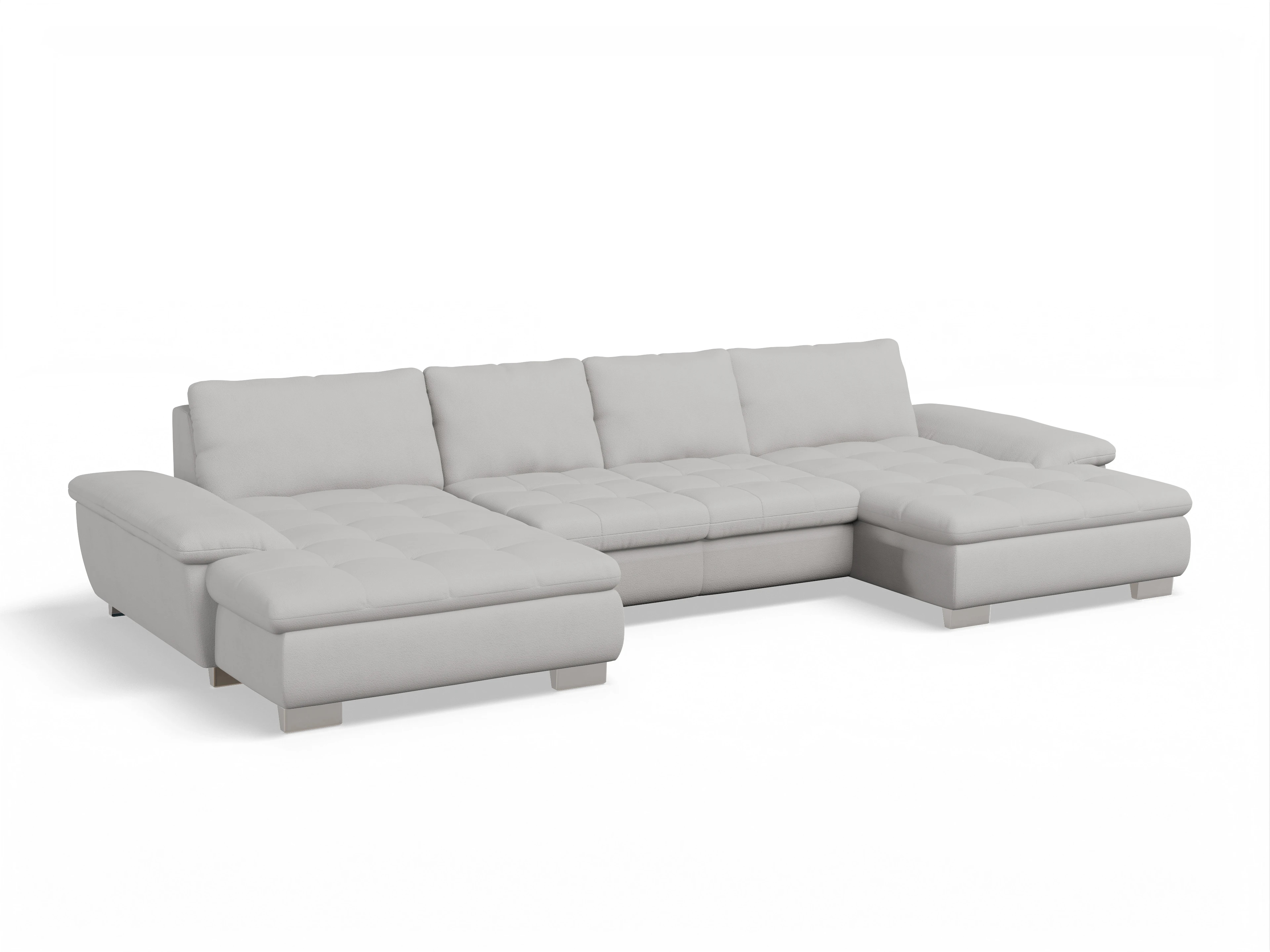 Ansicht des Produktes SC Smart 1007 Wohnlandschaft offen beidseitig in Stoff Grau