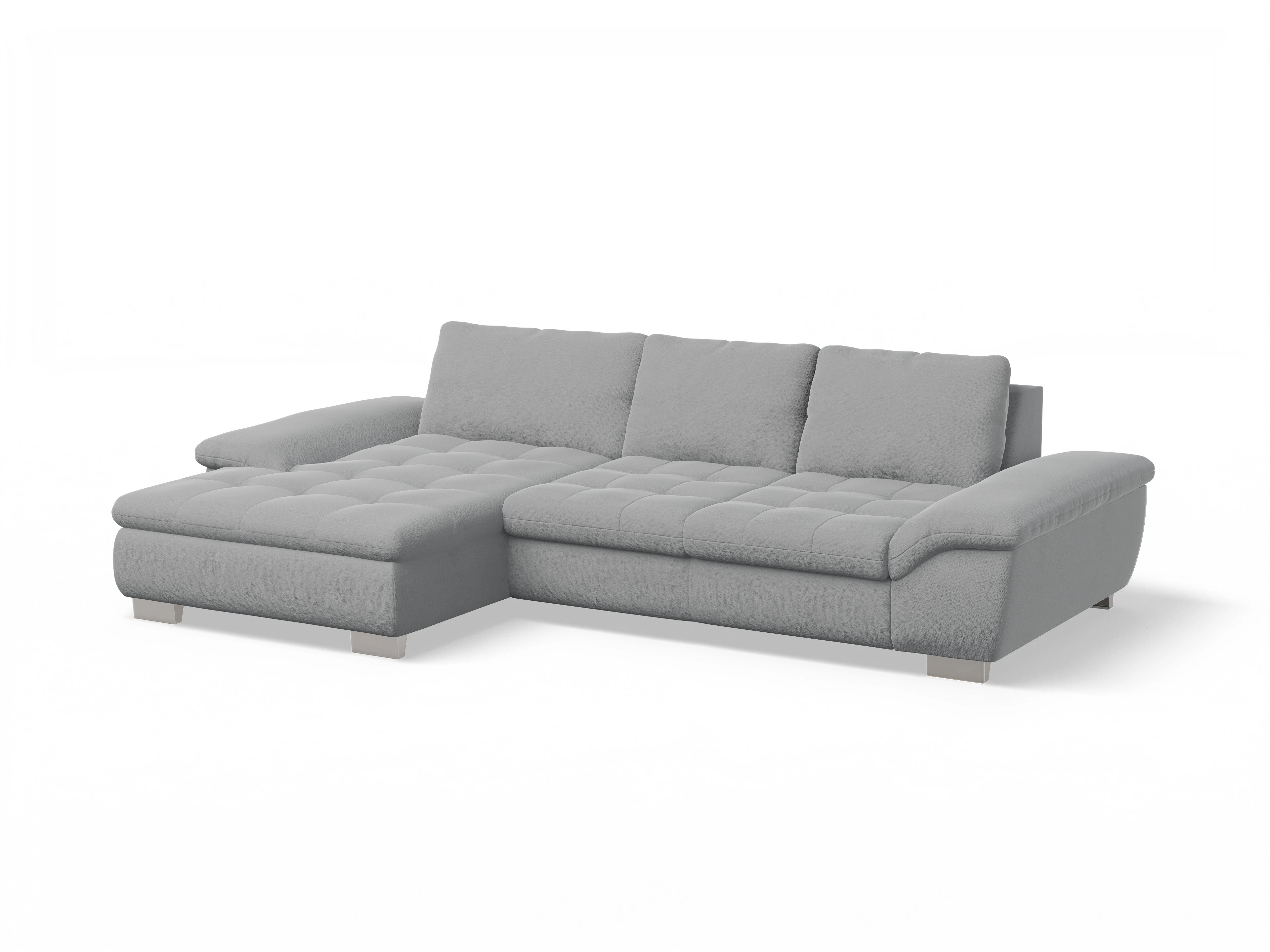 Sitz Concept smart 1007 Canape Medium L Ansicht des Produktes SC Smart 1007 Ecksofa links Abschluss offen in Stoff Grau