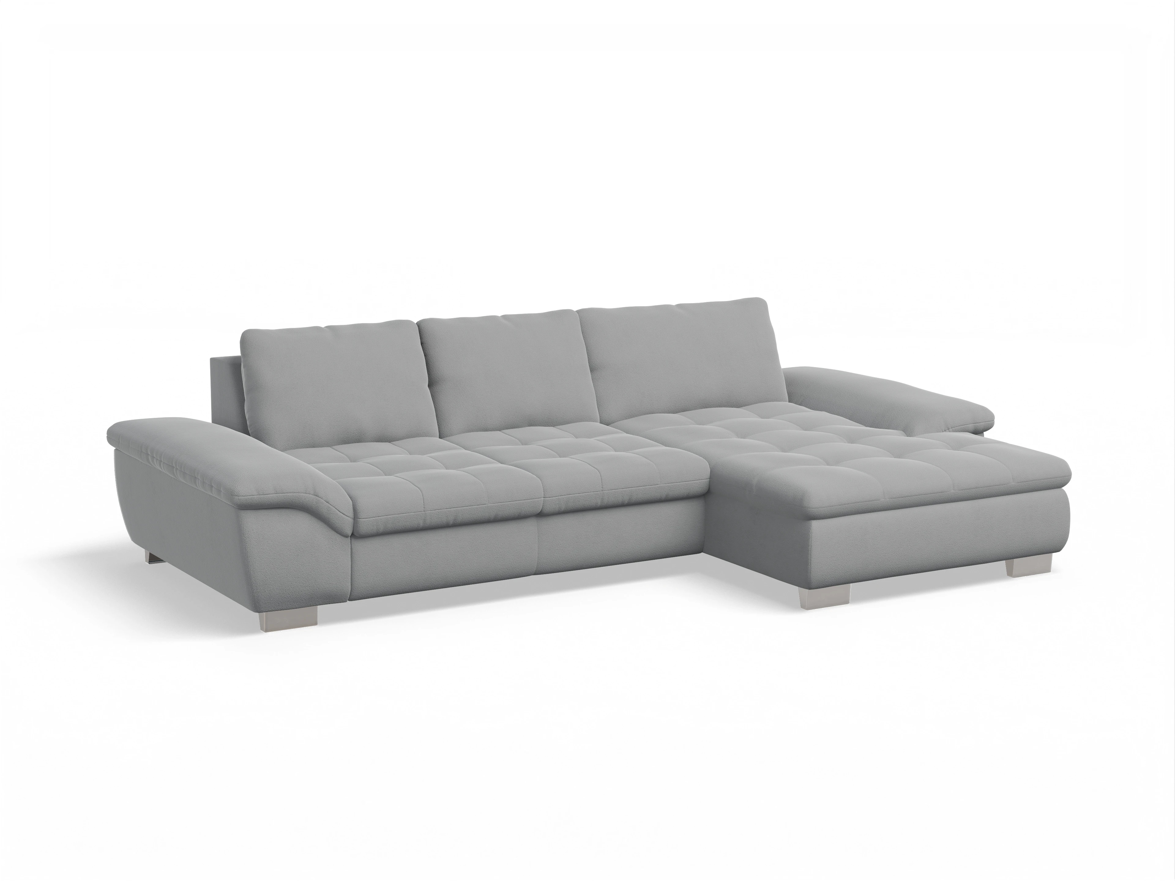 Sitz Concept smart 1007 Canape Medium R Ansicht des Produktes SC Smart 1007 Ecksofa rechts Abschluss offen in Stoff Grau