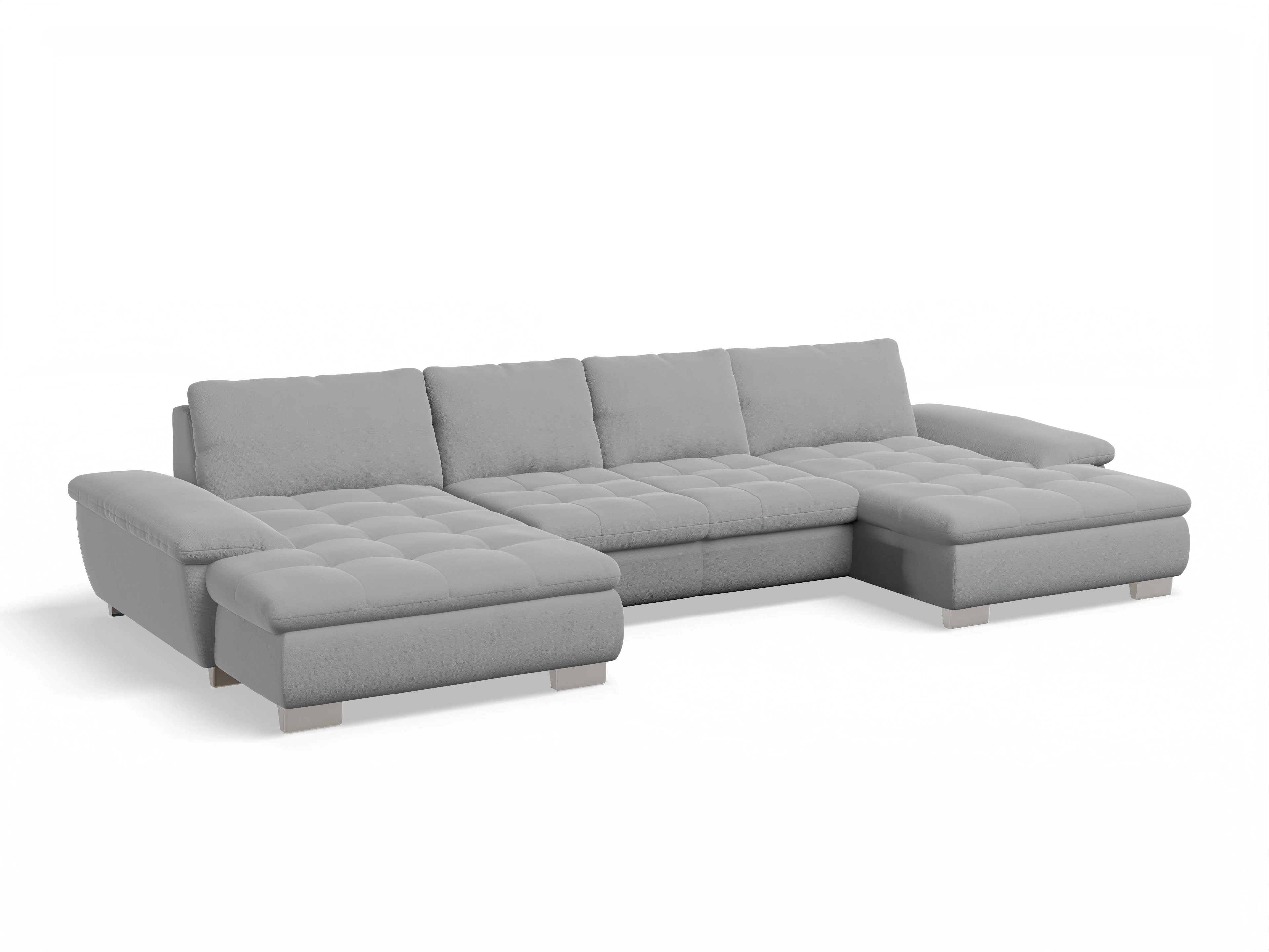 Ansicht des Produktes SC Smart 1007 Wohnlandschaft offen beidseitig in Stoff Grau