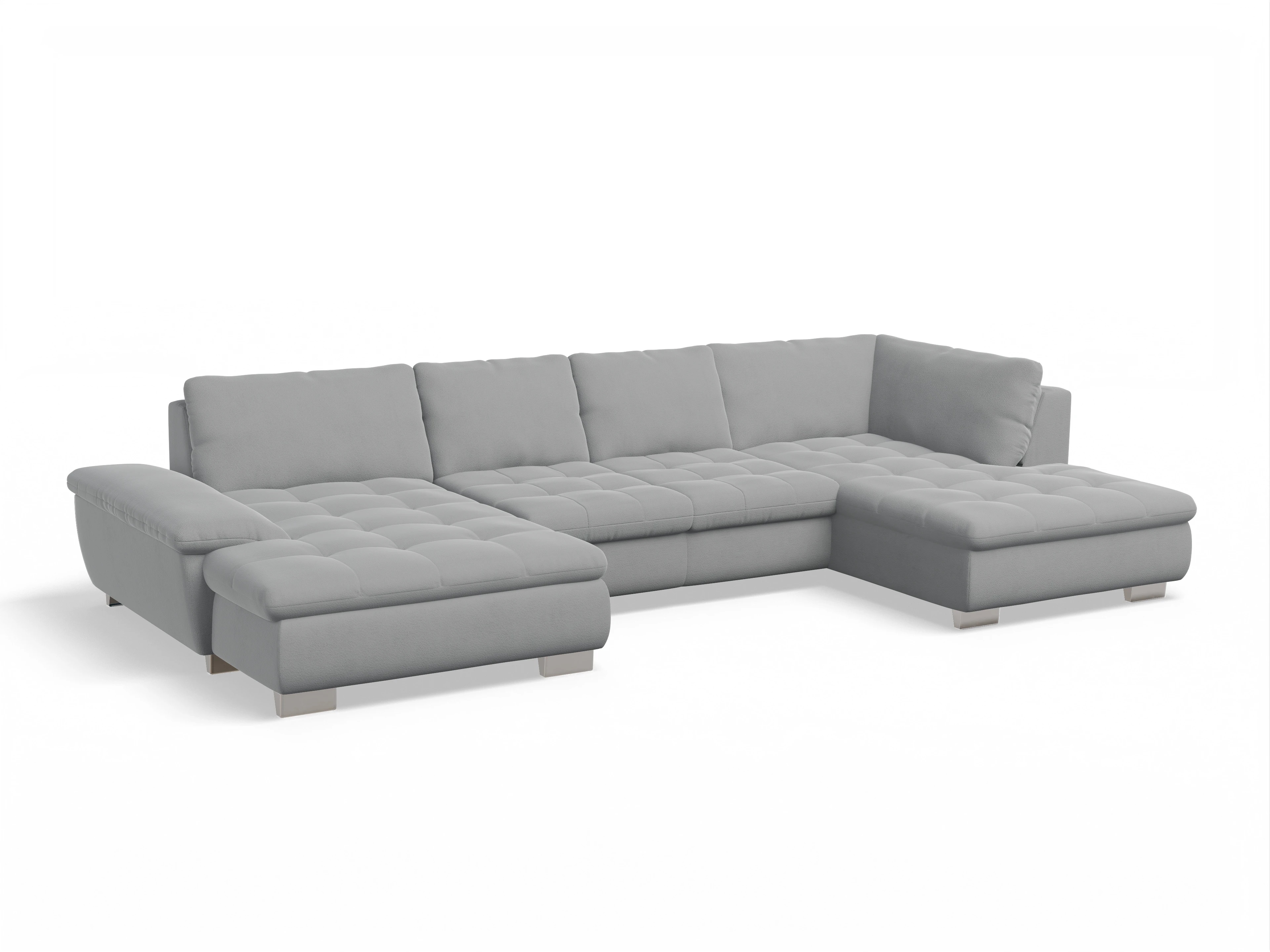 Ansicht des Produktes SC Smart 1007 Wohnlandschaft offen beidseitig in Stoff Grau