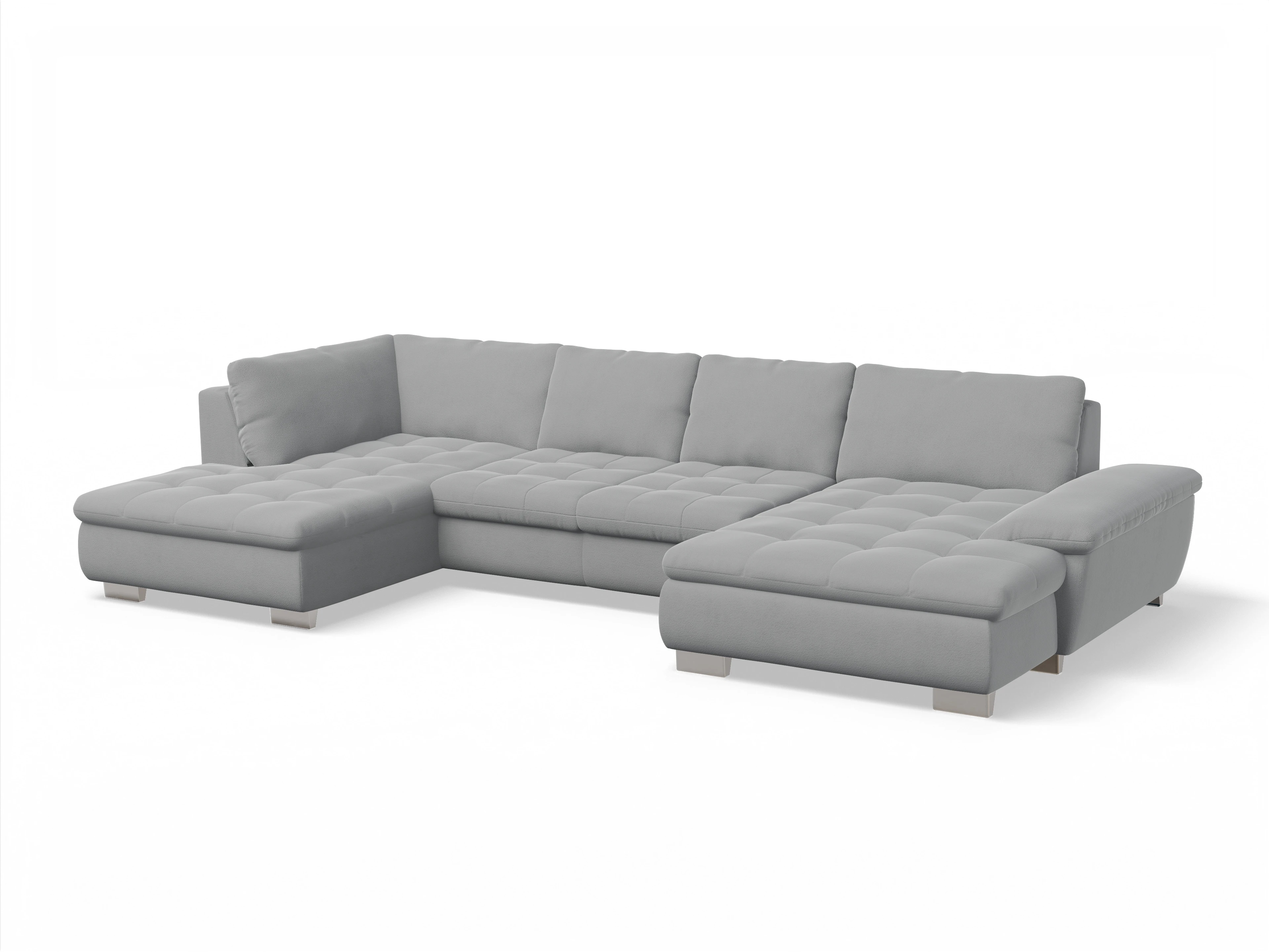 Ansicht des Produktes SC Smart 1007 Wohnlandschaft offen beidseitig in Stoff Grau