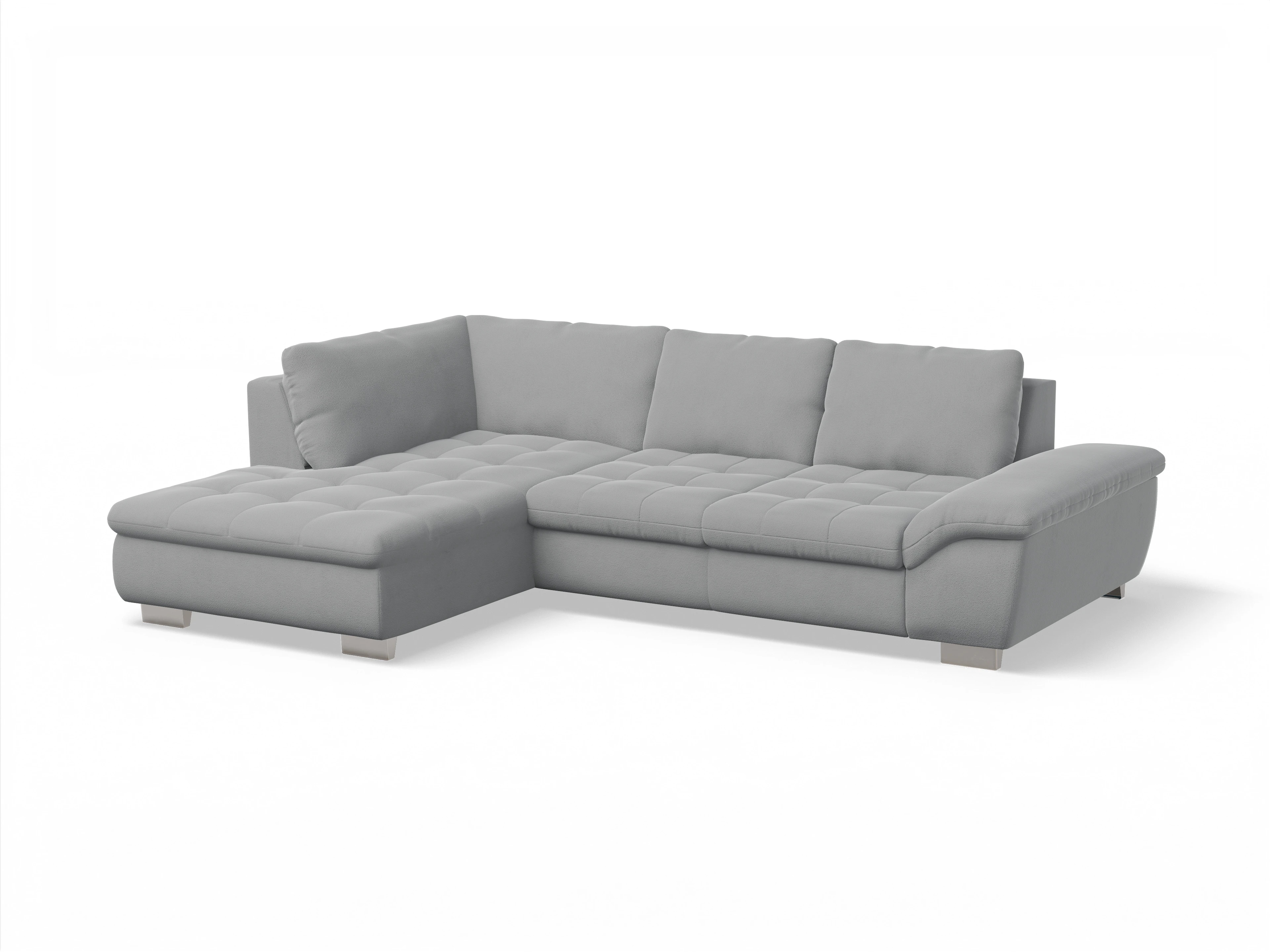 Ansicht des Produktes SC Smart 1007 Ecksofa links Abschluss offen in Stoff Grau