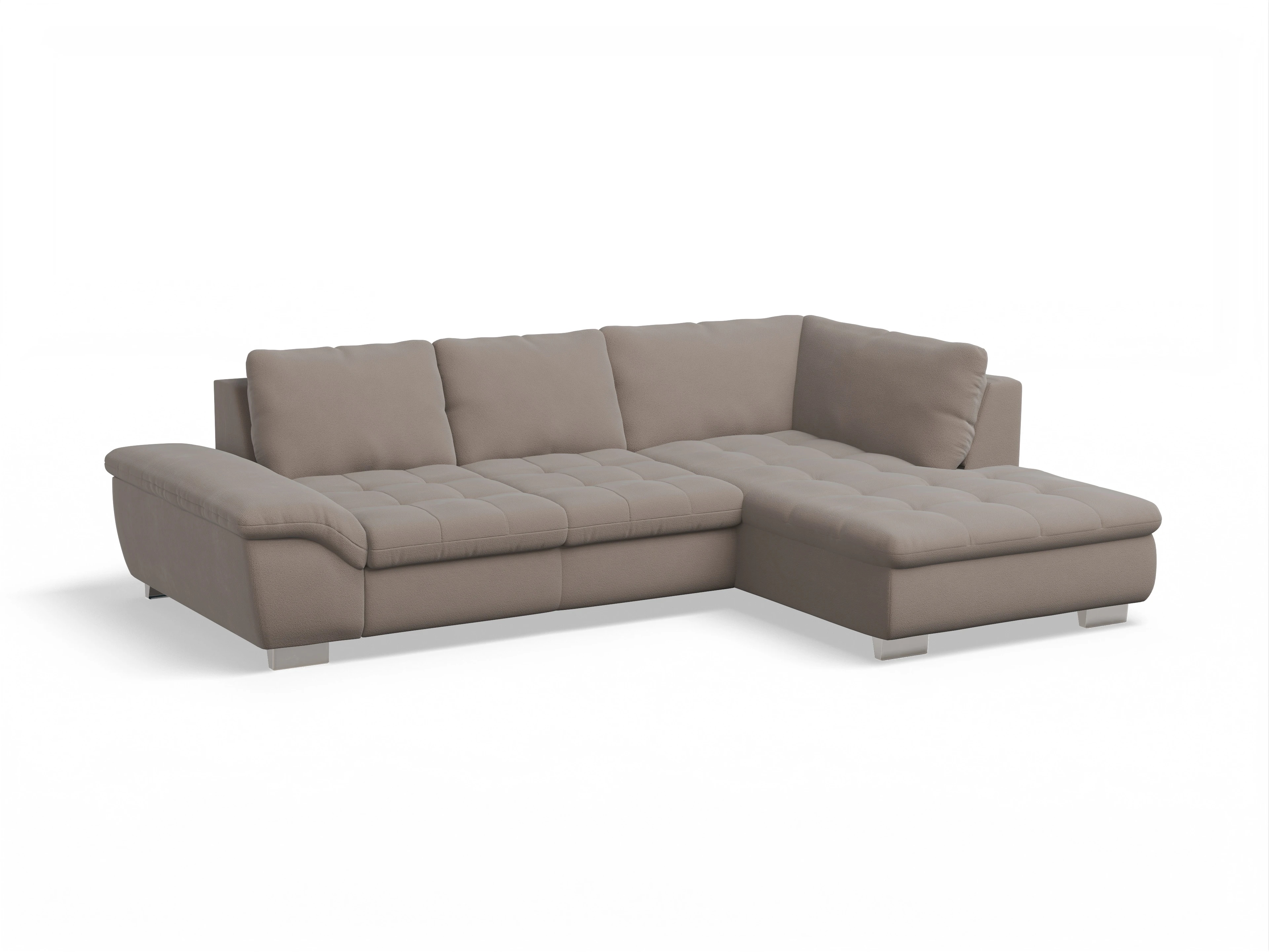 Ansicht des Produktes SC Smart 1007 Ecksofa rechts Abschluss offen in Stoff Beige
