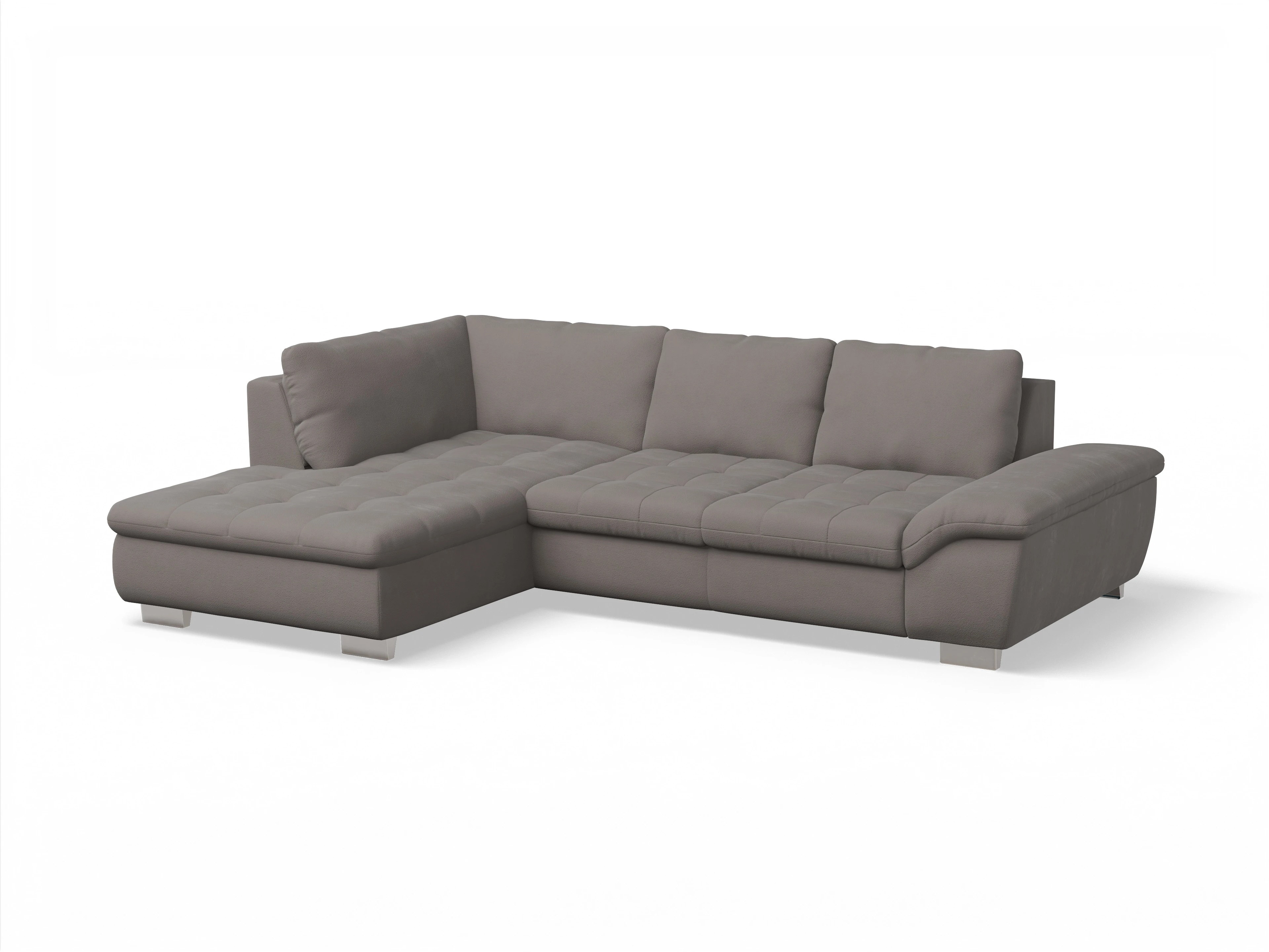 Ansicht des Produktes SC Smart 1007 Ecksofa links Abschluss offen in Stoff Braun