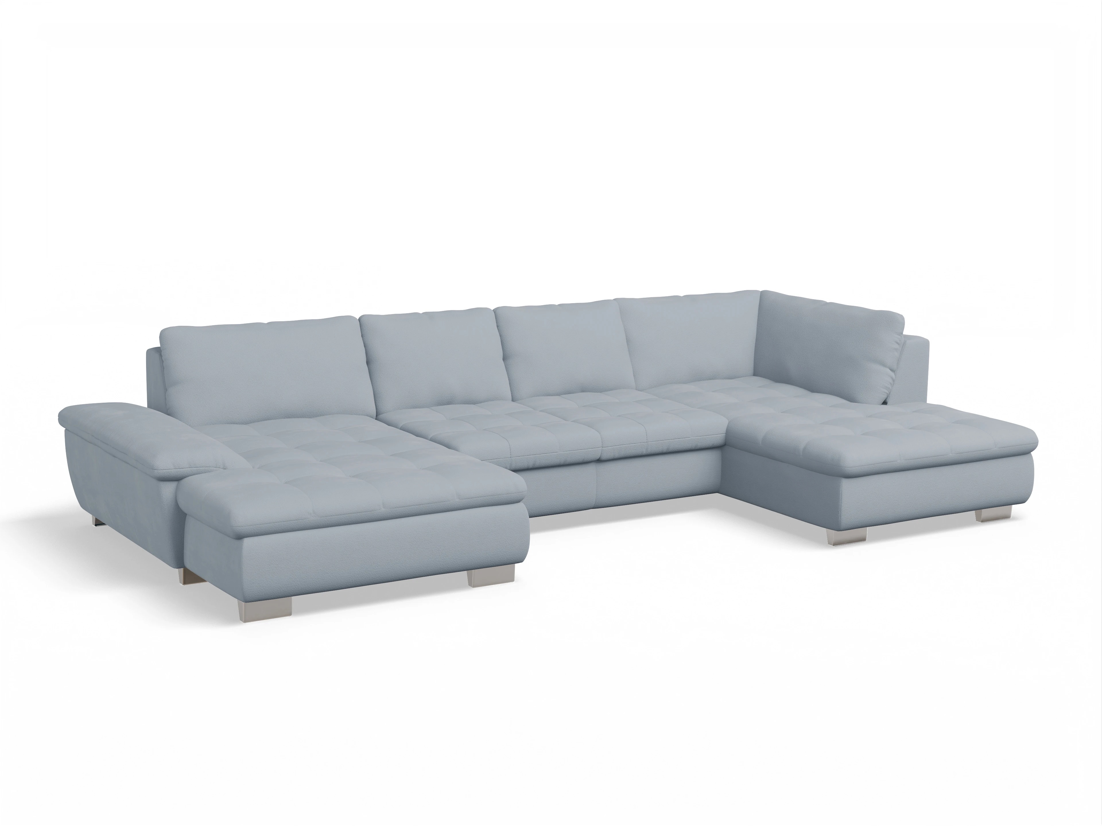 Ansicht des Produktes SC Smart 1007 Wohnlandschaft offen beidseitig in Stoff Blau