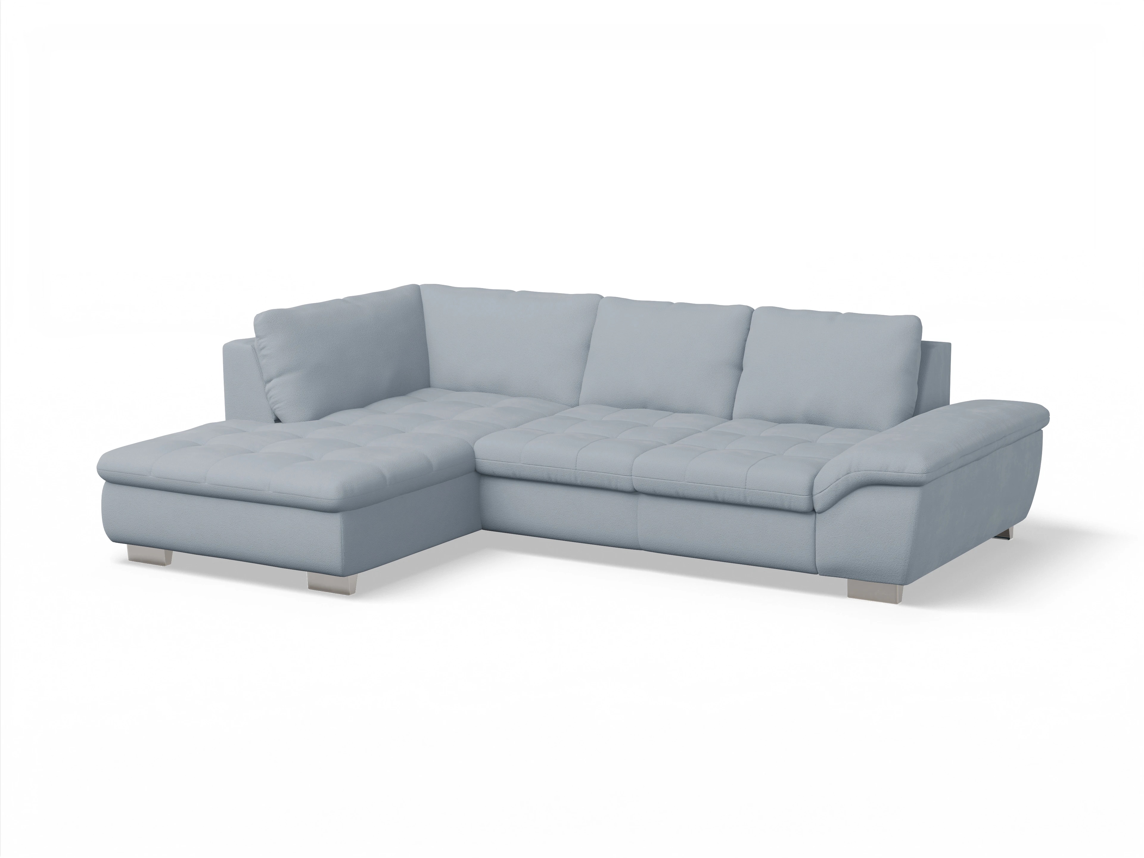 Ansicht des Produktes SC Smart 1007 Ecksofa links Abschluss offen in Stoff Blau