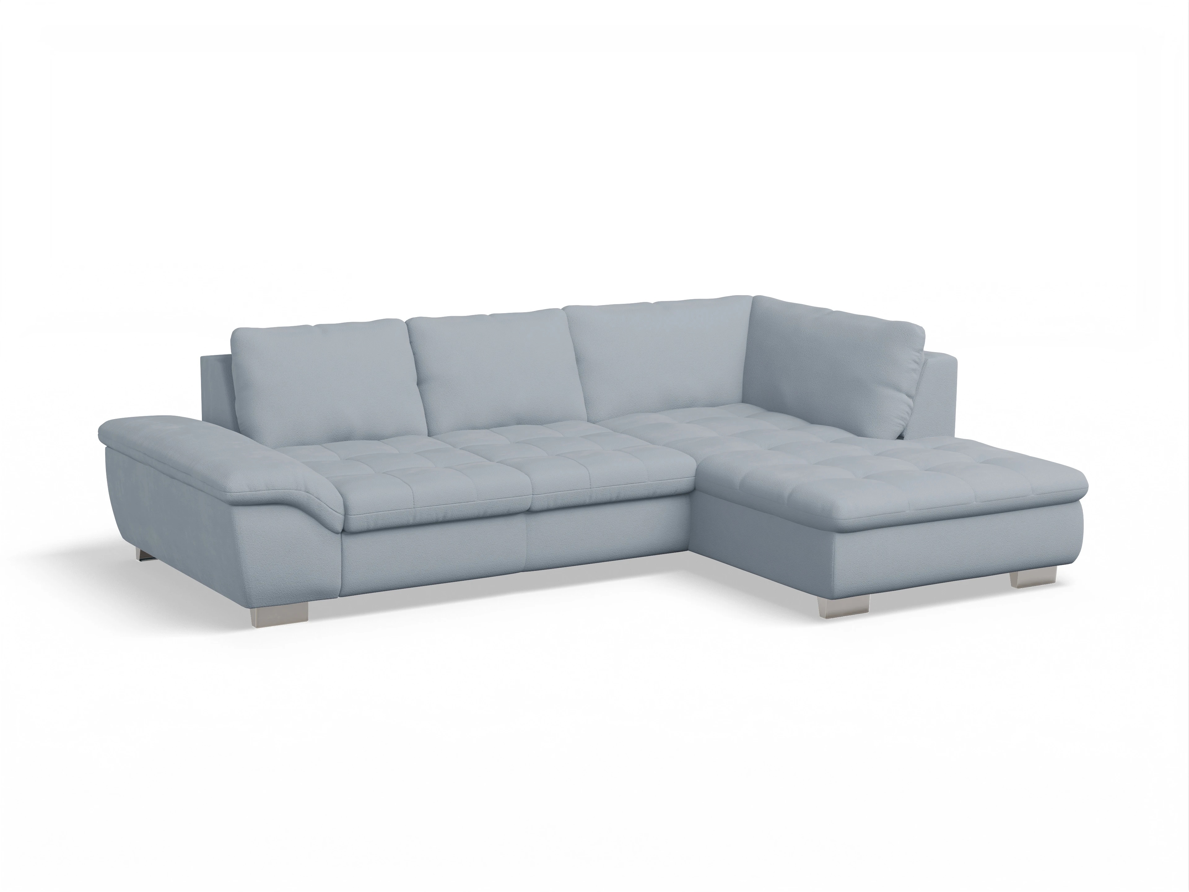 Ansicht des Produktes SC Smart 1007 Ecksofa rechts Abschluss offen in Stoff Blau