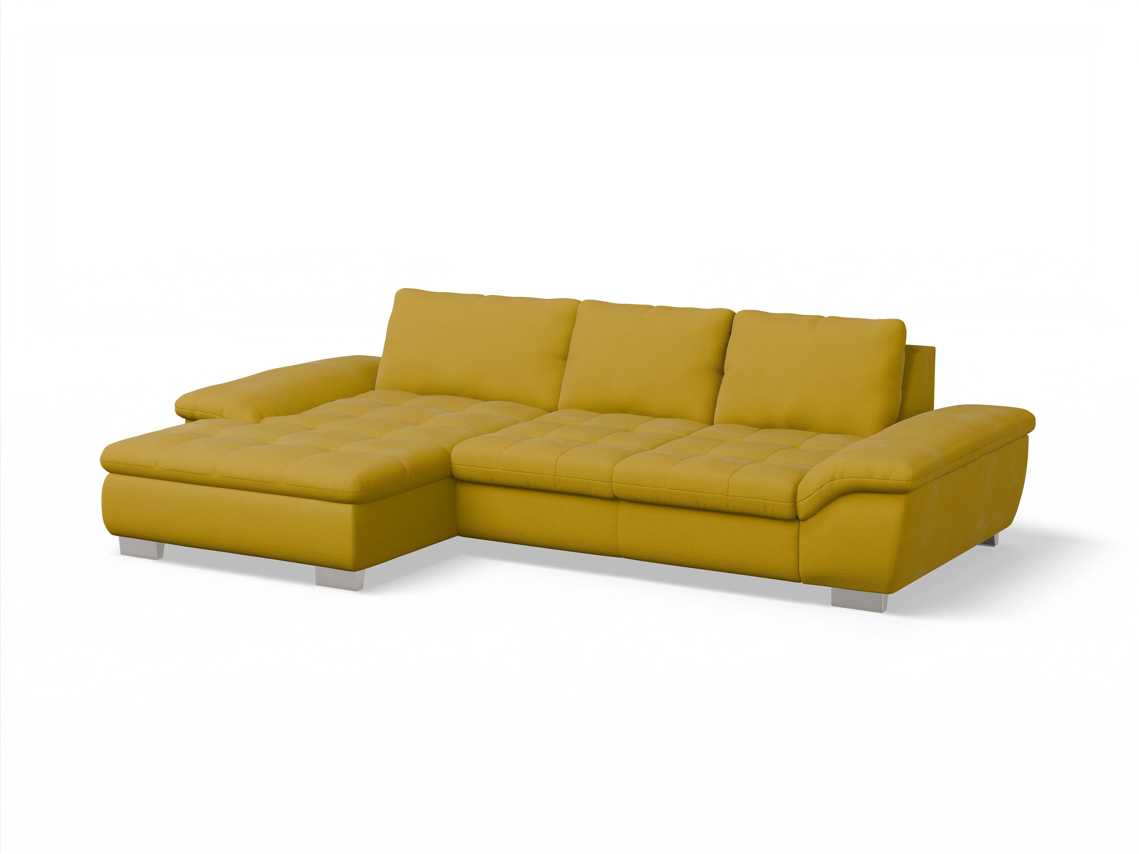 Ansicht des Produktes SC Smart 1007 Ecksofa links Abschluss offen in Stoff Gelb