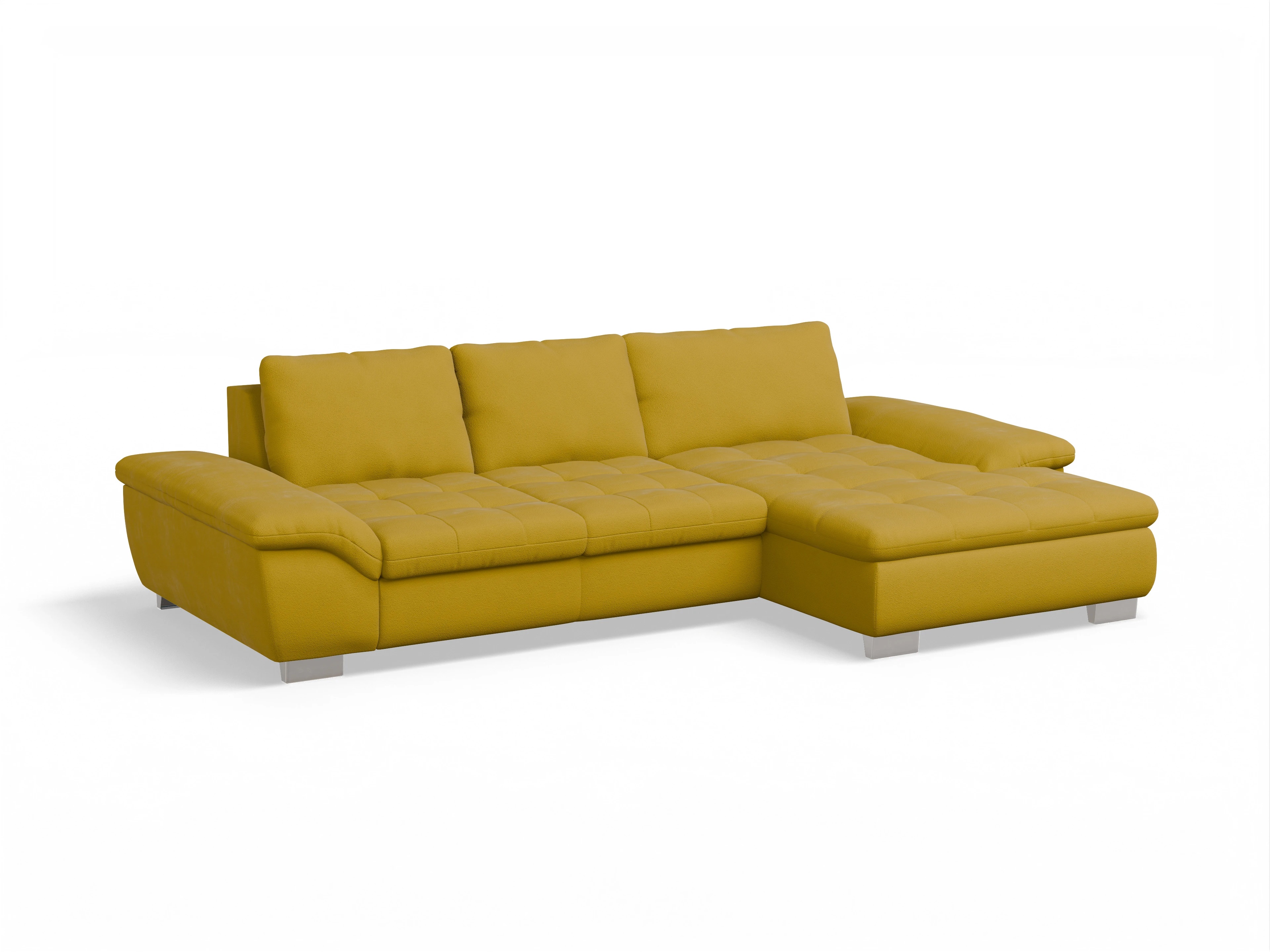 Ansicht des Produktes SC Smart 1007 Ecksofa rechts Abschluss offen in Stoff Gelb