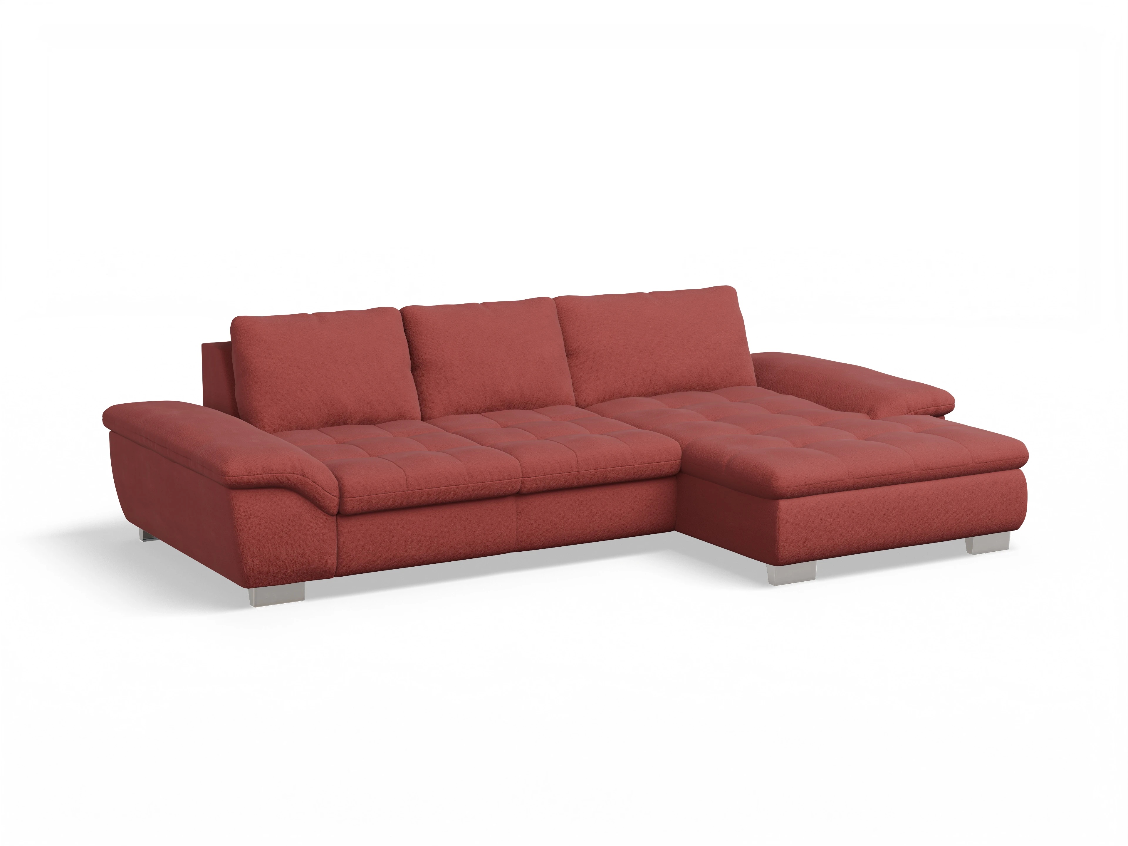 Sitz Concept smart 1007 Canape Medium R Ansicht des Produktes SC Smart 1007 Ecksofa rechts Abschluss offen in Stoff Rot