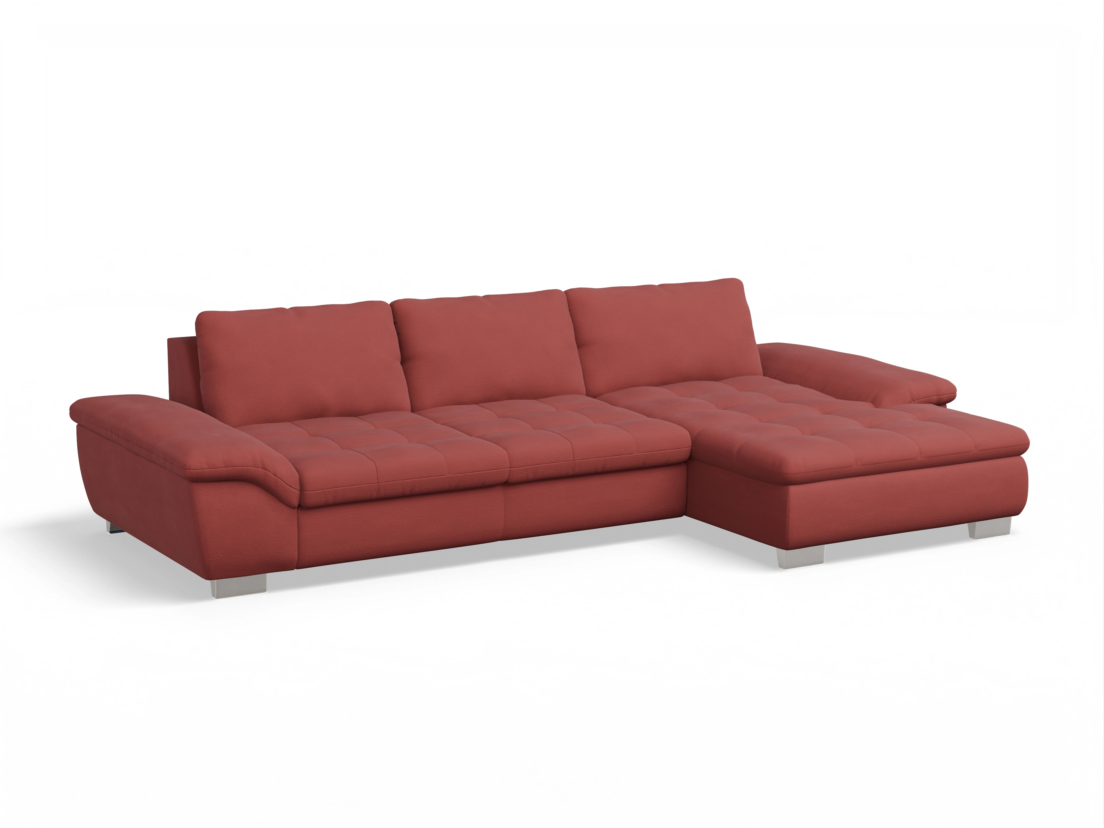 Ansicht des Produktes SC Smart 1007 Ecksofa rechts Abschluss offen in Stoff Rot