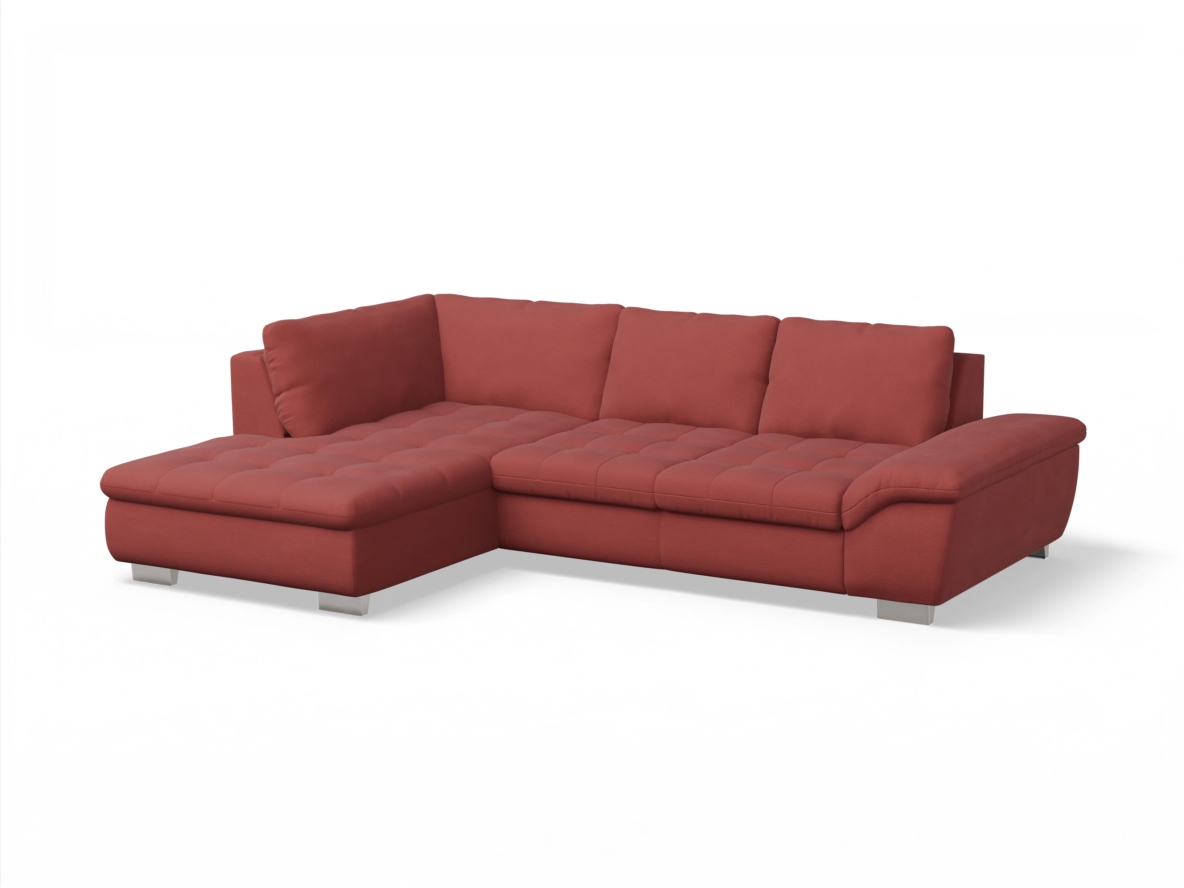 Ansicht des Produktes SC Smart 1007 Ecksofa links Abschluss offen in Stoff Rot