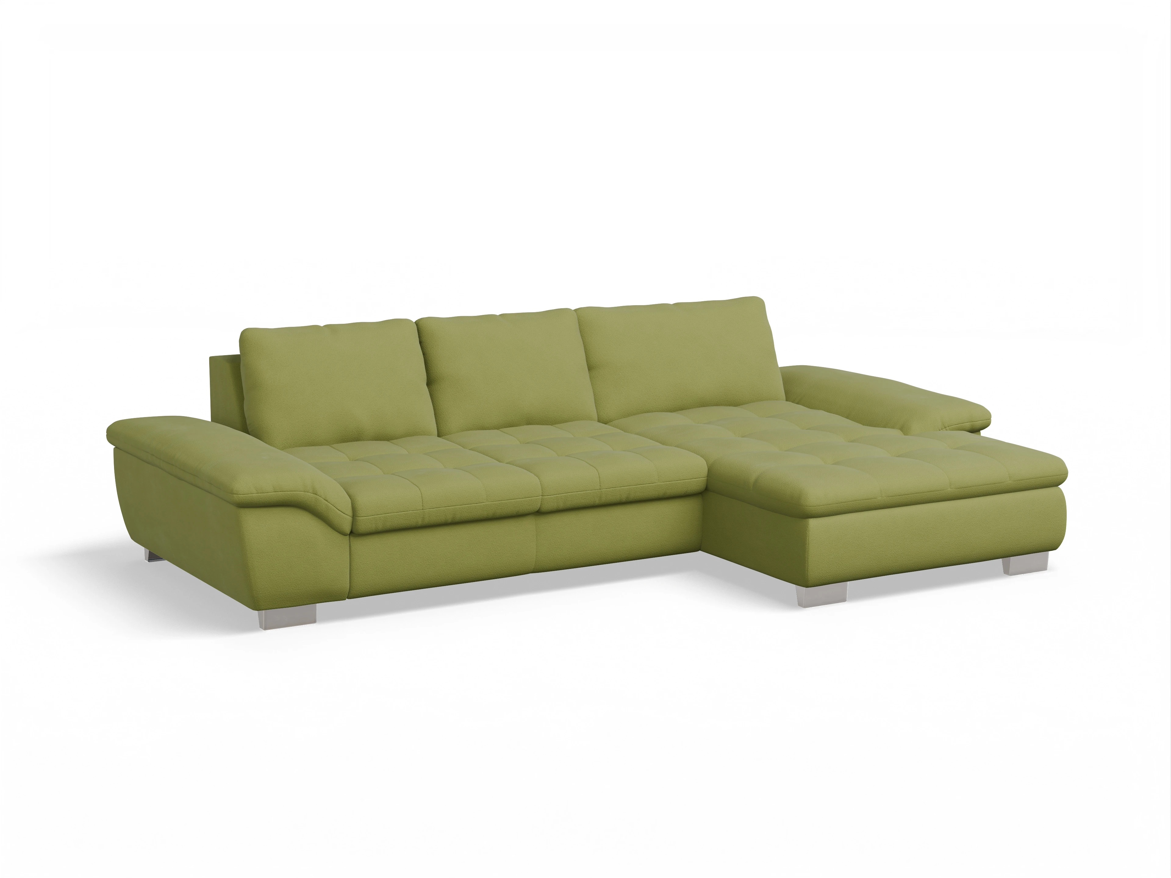 Ansicht des Produktes SC Smart 1007 Ecksofa rechts Abschluss offen in Stoff Grün