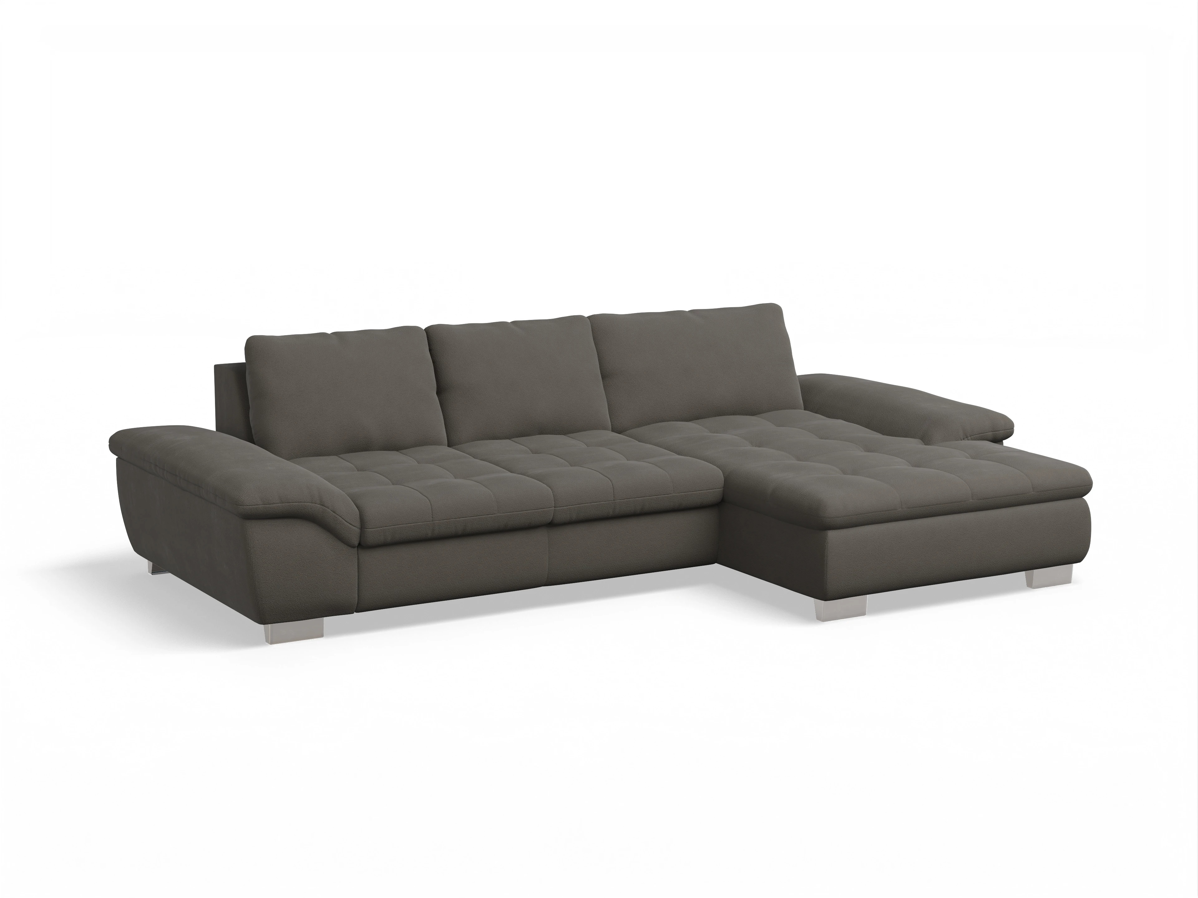 Ansicht des Produktes SC Smart 1007 Ecksofa rechts Abschluss offen in Stoff Braun