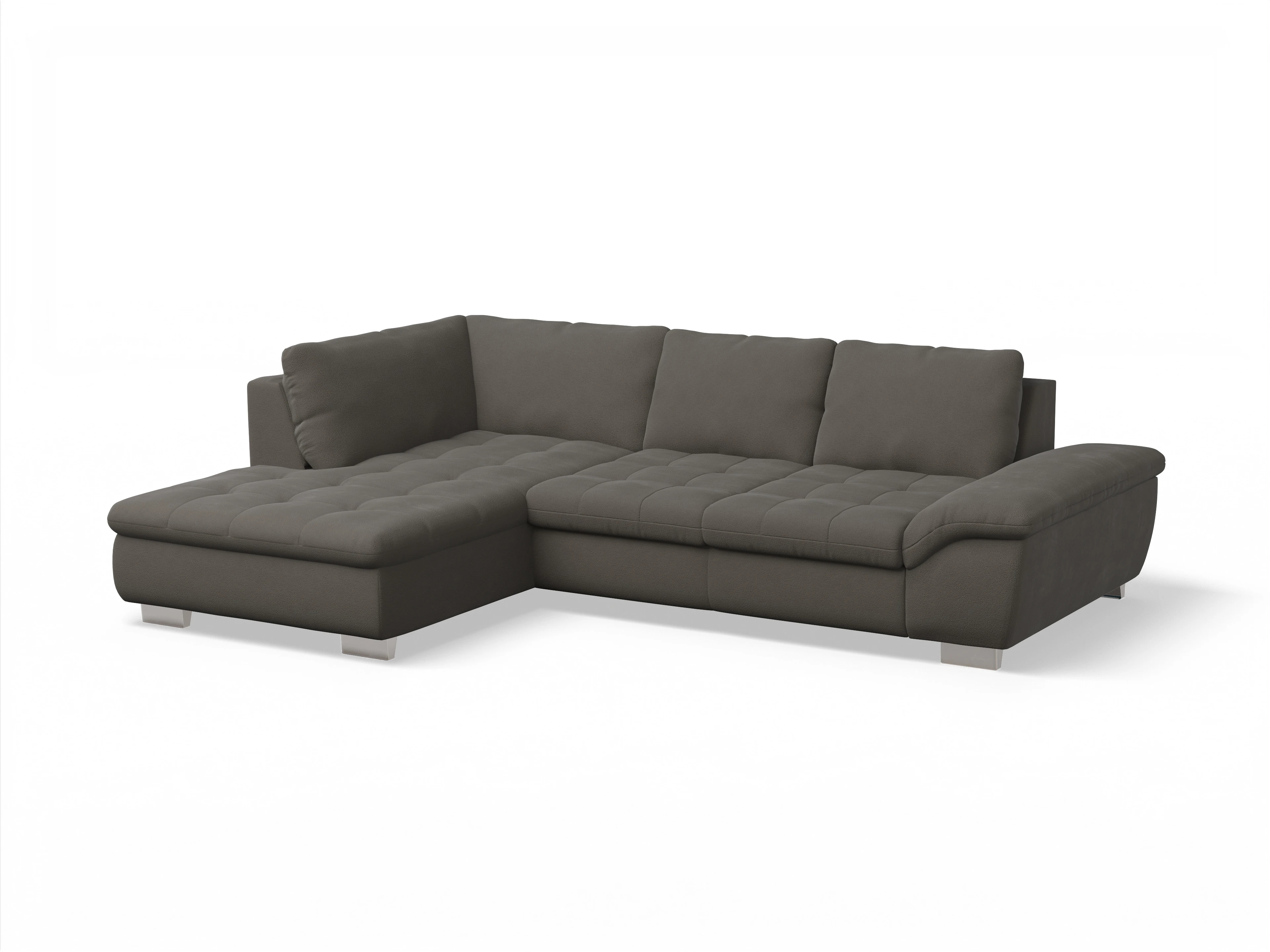 Ansicht des Produktes SC Smart 1007 Ecksofa links Abschluss offen in Stoff Braun