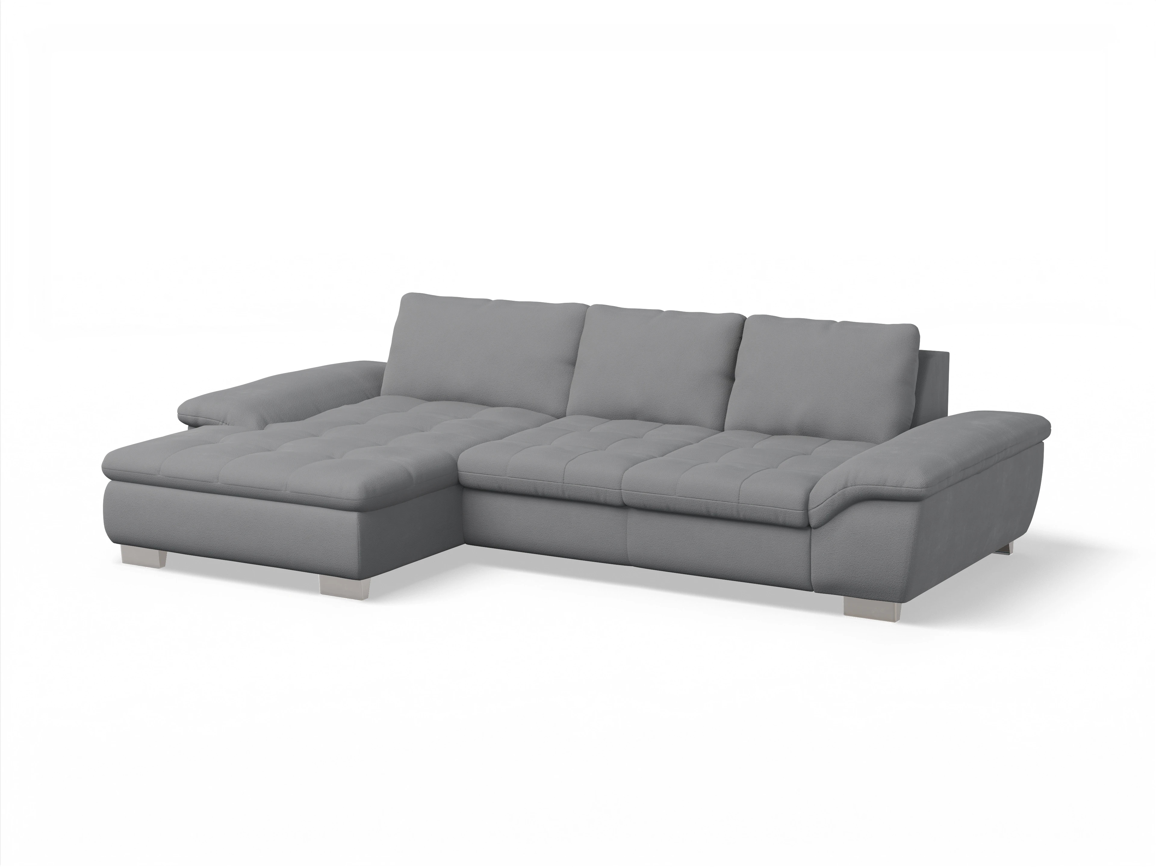 Ansicht des Produktes SC Smart 1007 Ecksofa links Abschluss offen in Stoff Grau