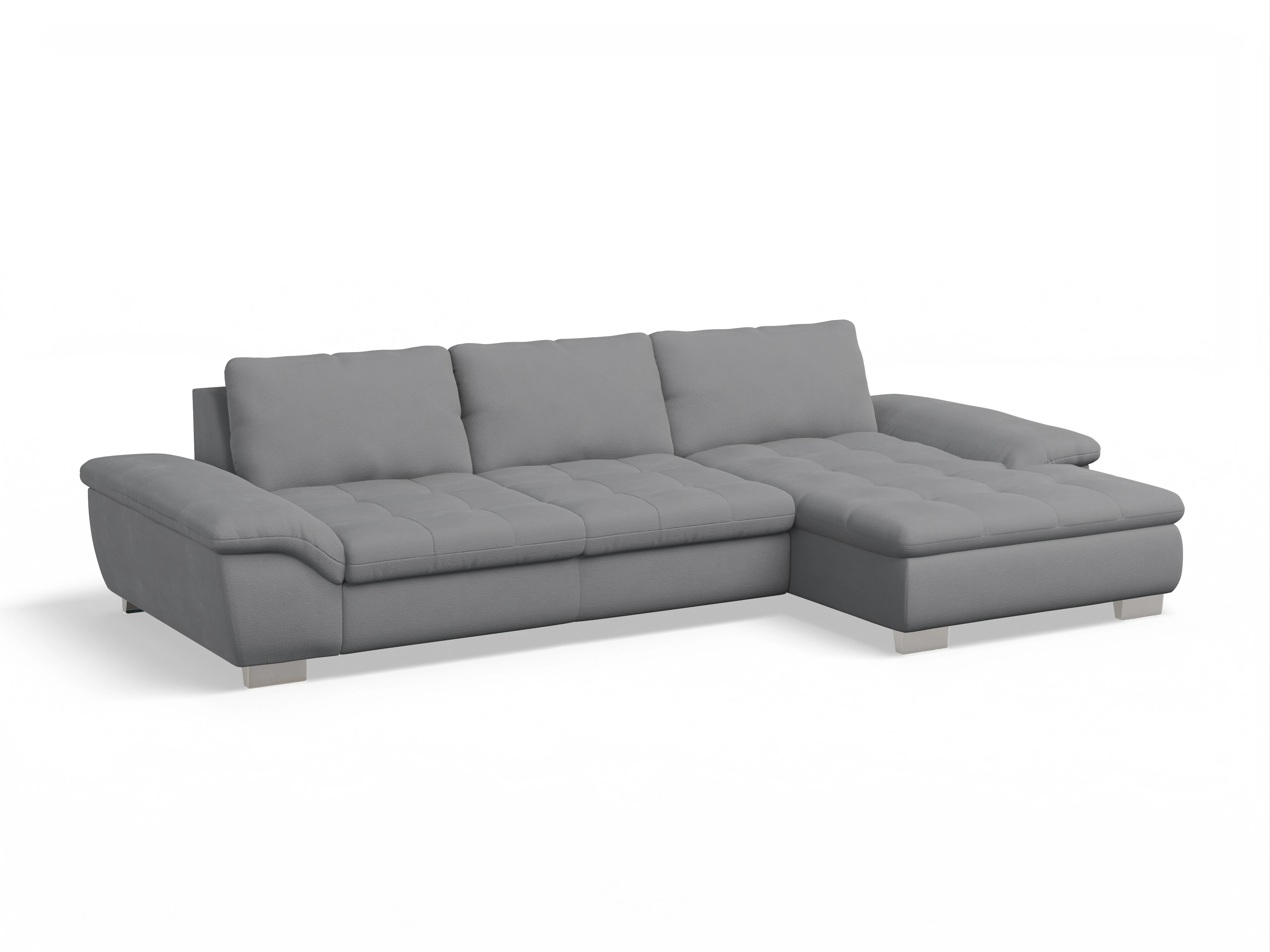Ansicht des Produktes SC Smart 1007 Ecksofa rechts Abschluss offen in Stoff Grau