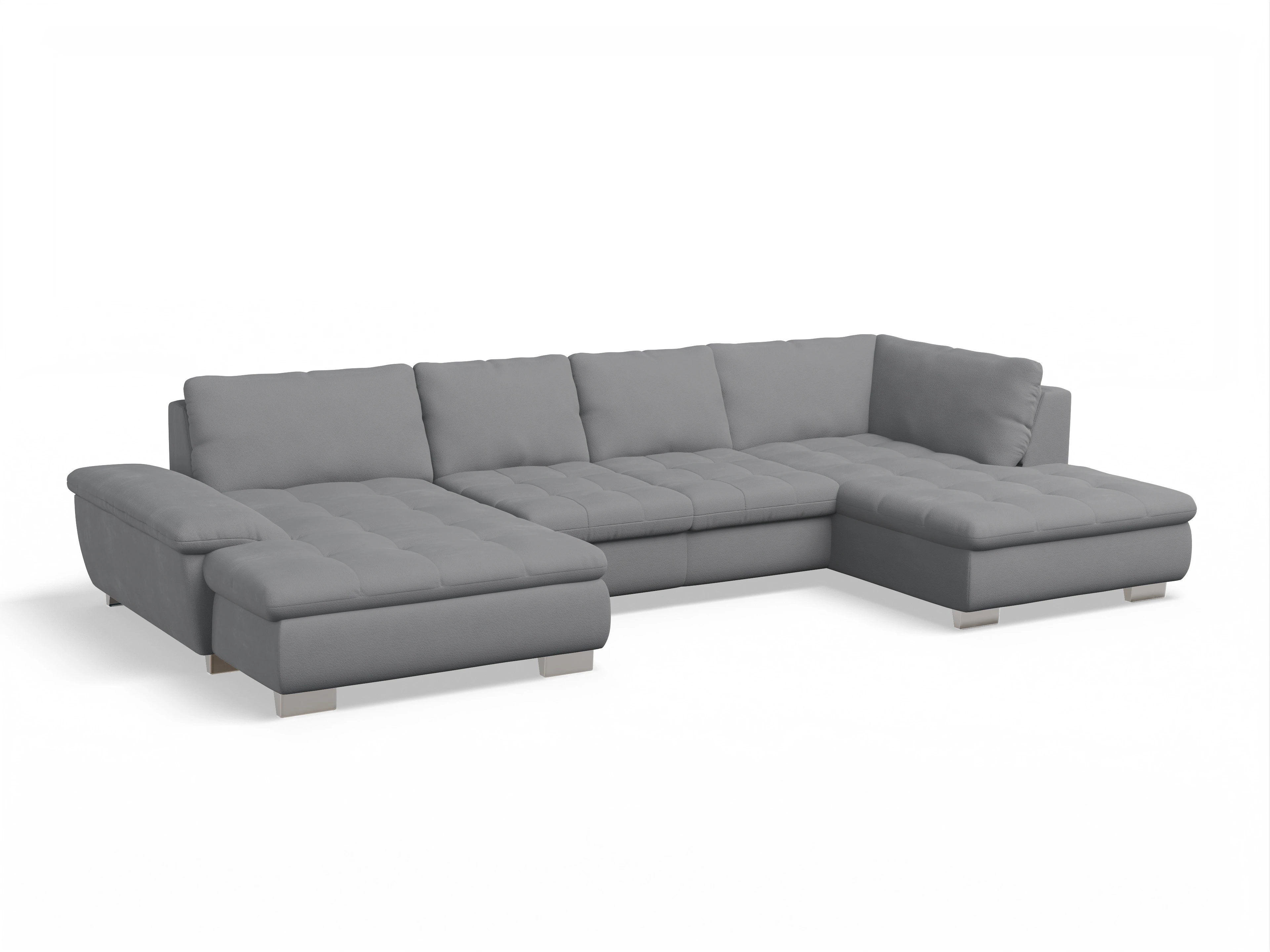 Ansicht des Produktes SC Smart 1007 Wohnlandschaft offen beidseitig in Stoff Grau