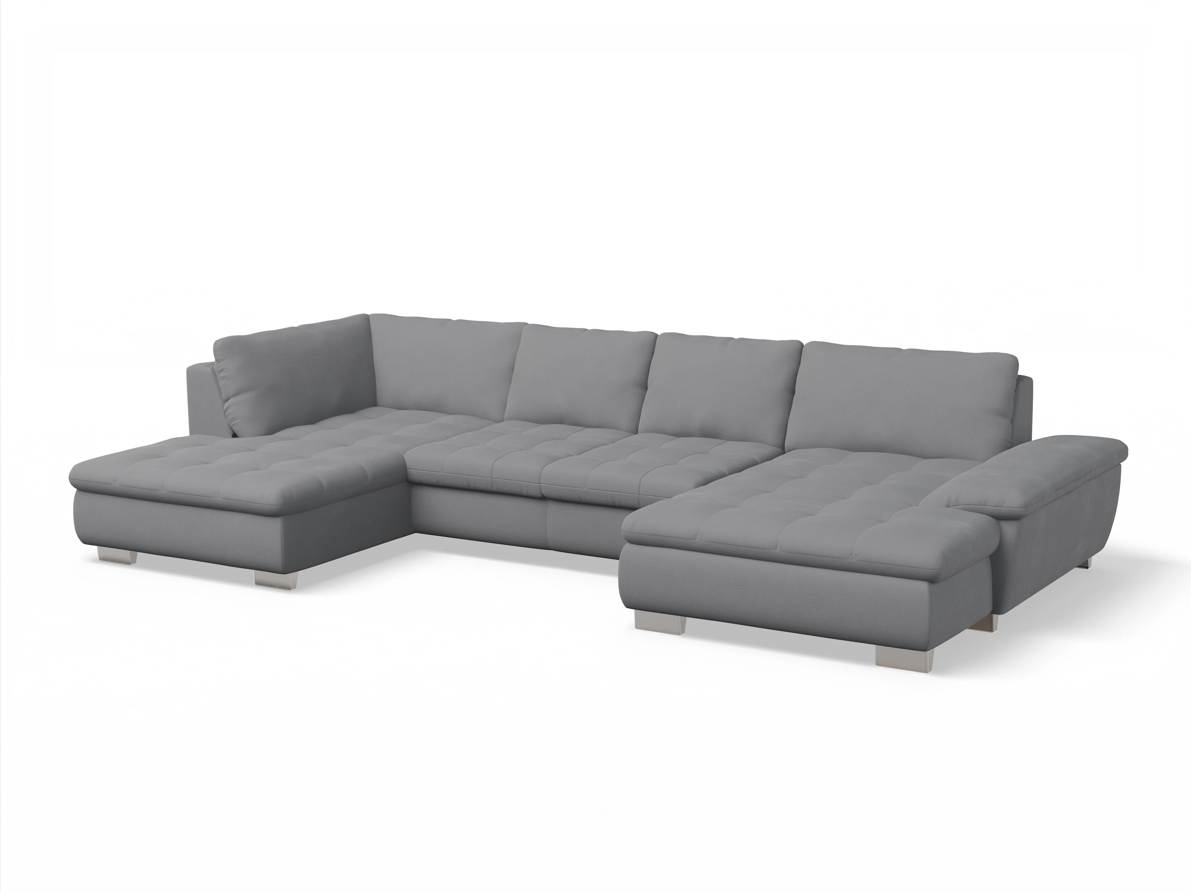 Ansicht des Produktes SC Smart 1007 Wohnlandschaft offen beidseitig in Stoff Grau