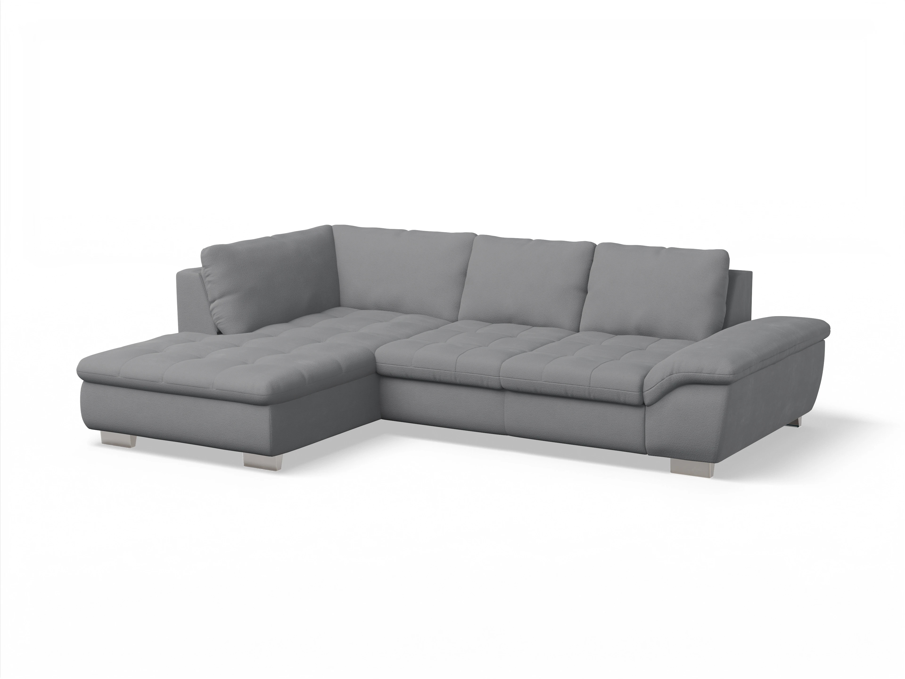 Ansicht des Produktes SC Smart 1007 Ecksofa links Abschluss offen in Stoff Grau