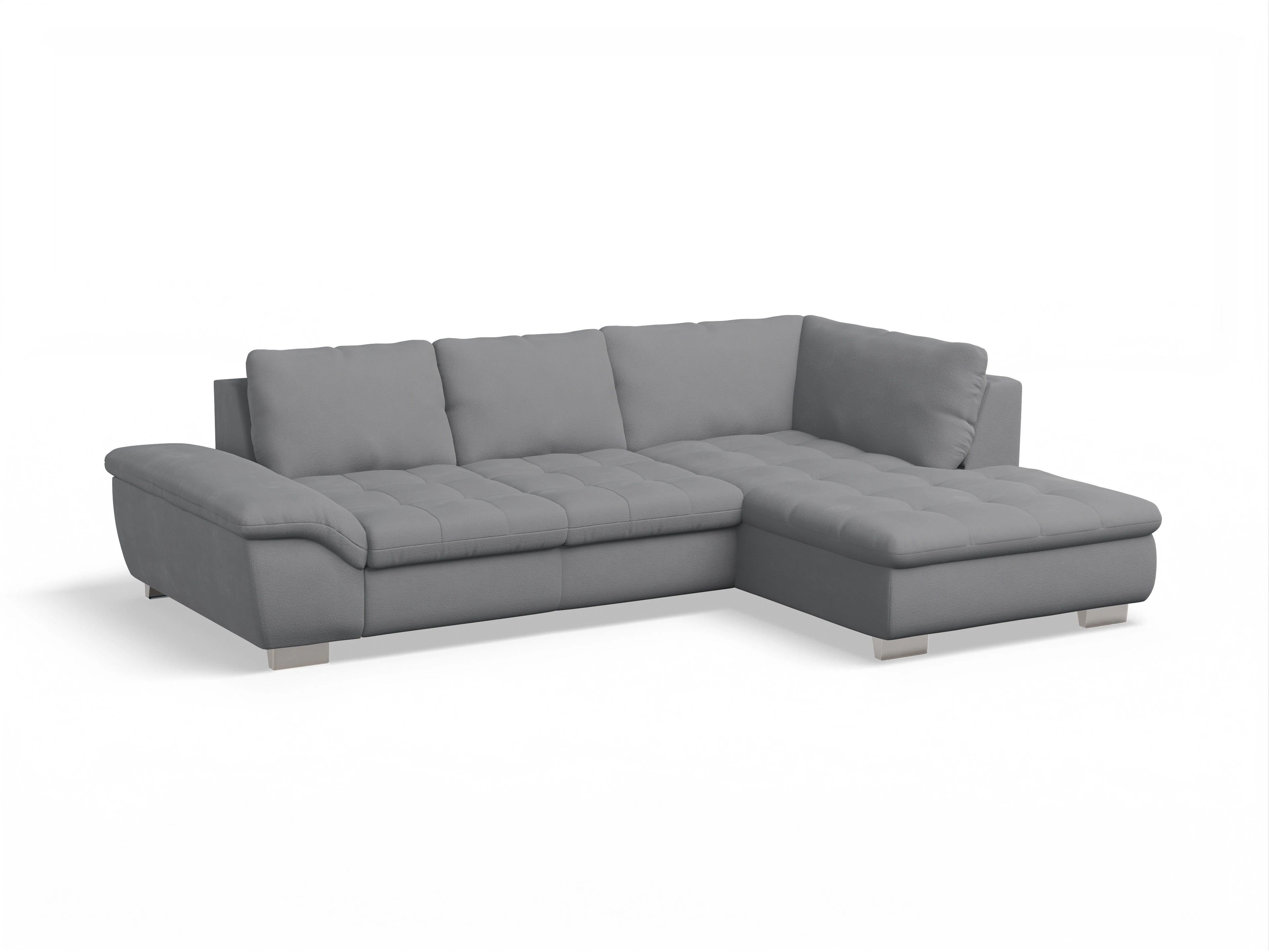 Ansicht des Produktes SC Smart 1007 Ecksofa rechts Abschluss offen in Stoff Grau
