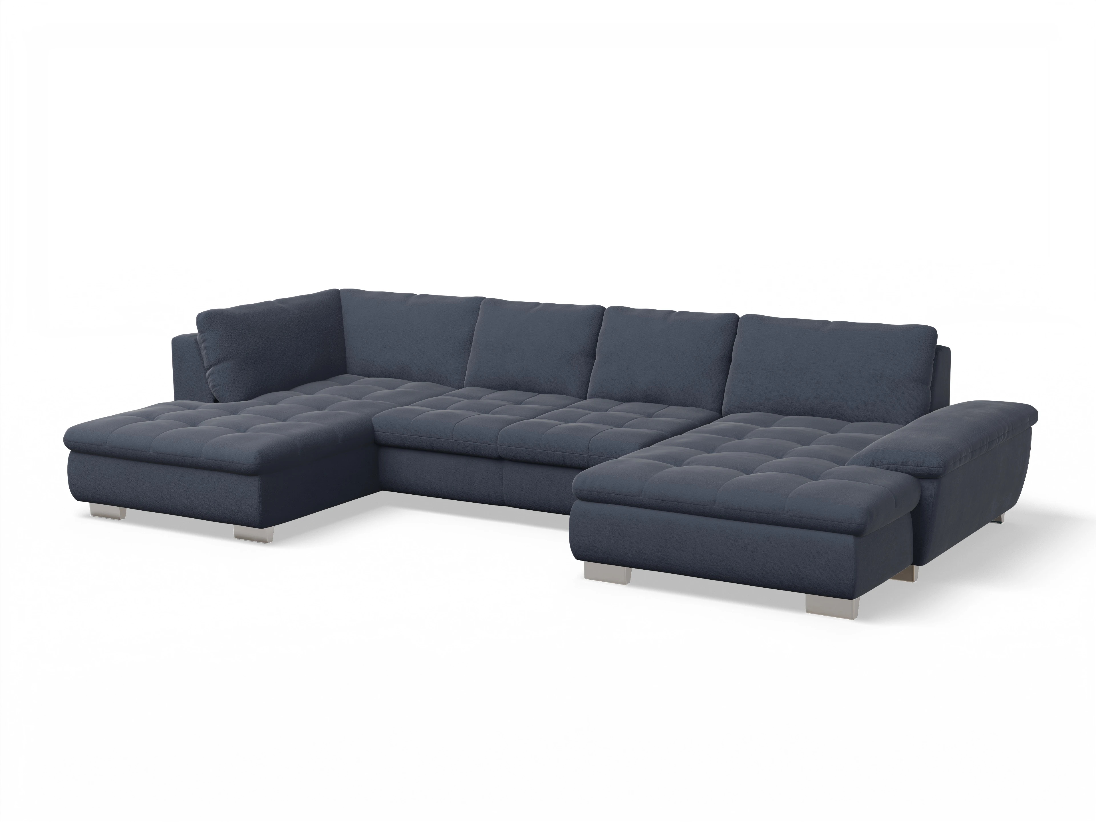 Ansicht des Produktes SC Smart 1007 Wohnlandschaft offen beidseitig in Stoff Blau