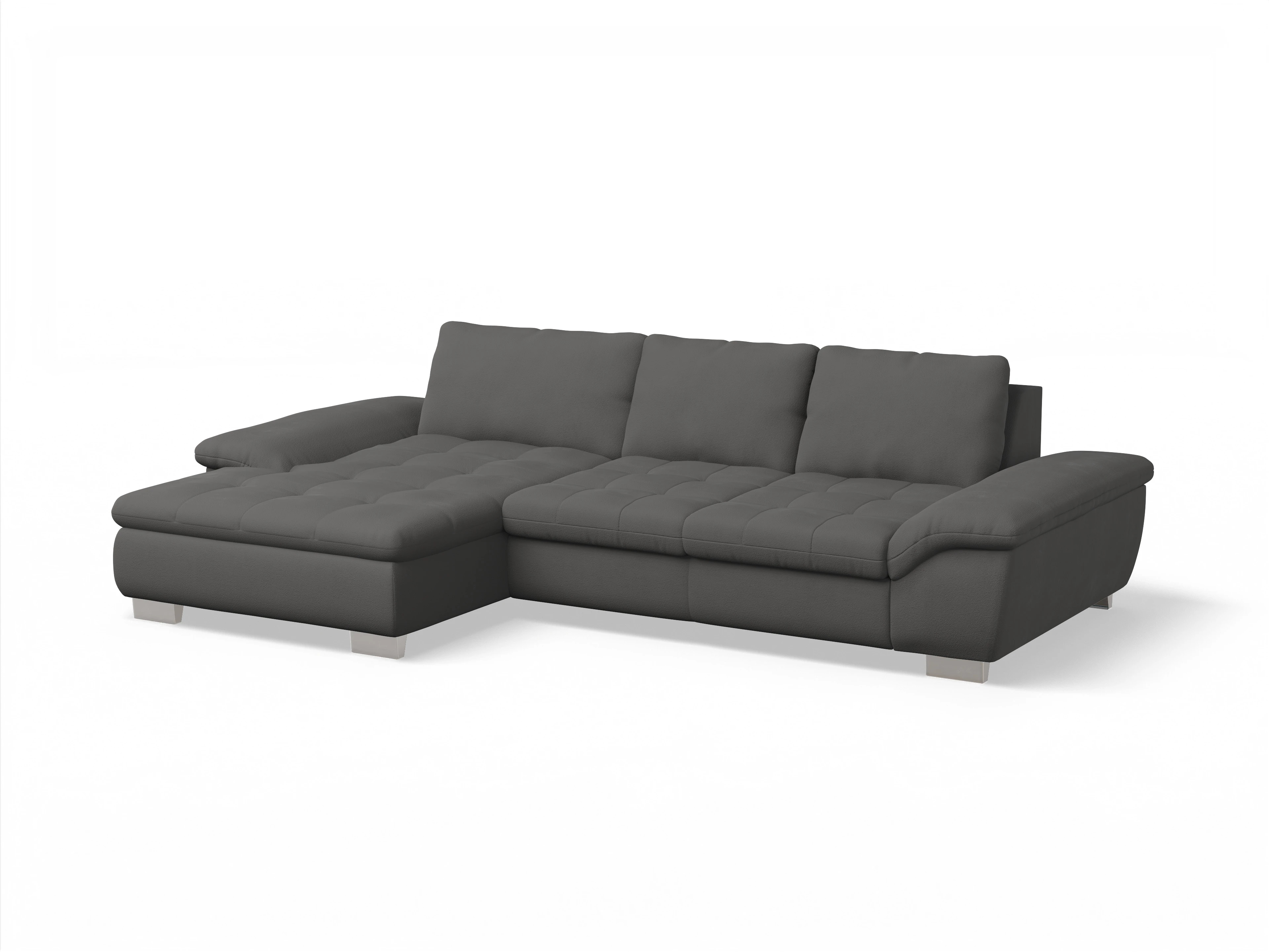 Ansicht des Produktes SC Smart 1007 Ecksofa links Abschluss offen in Stoff Grau