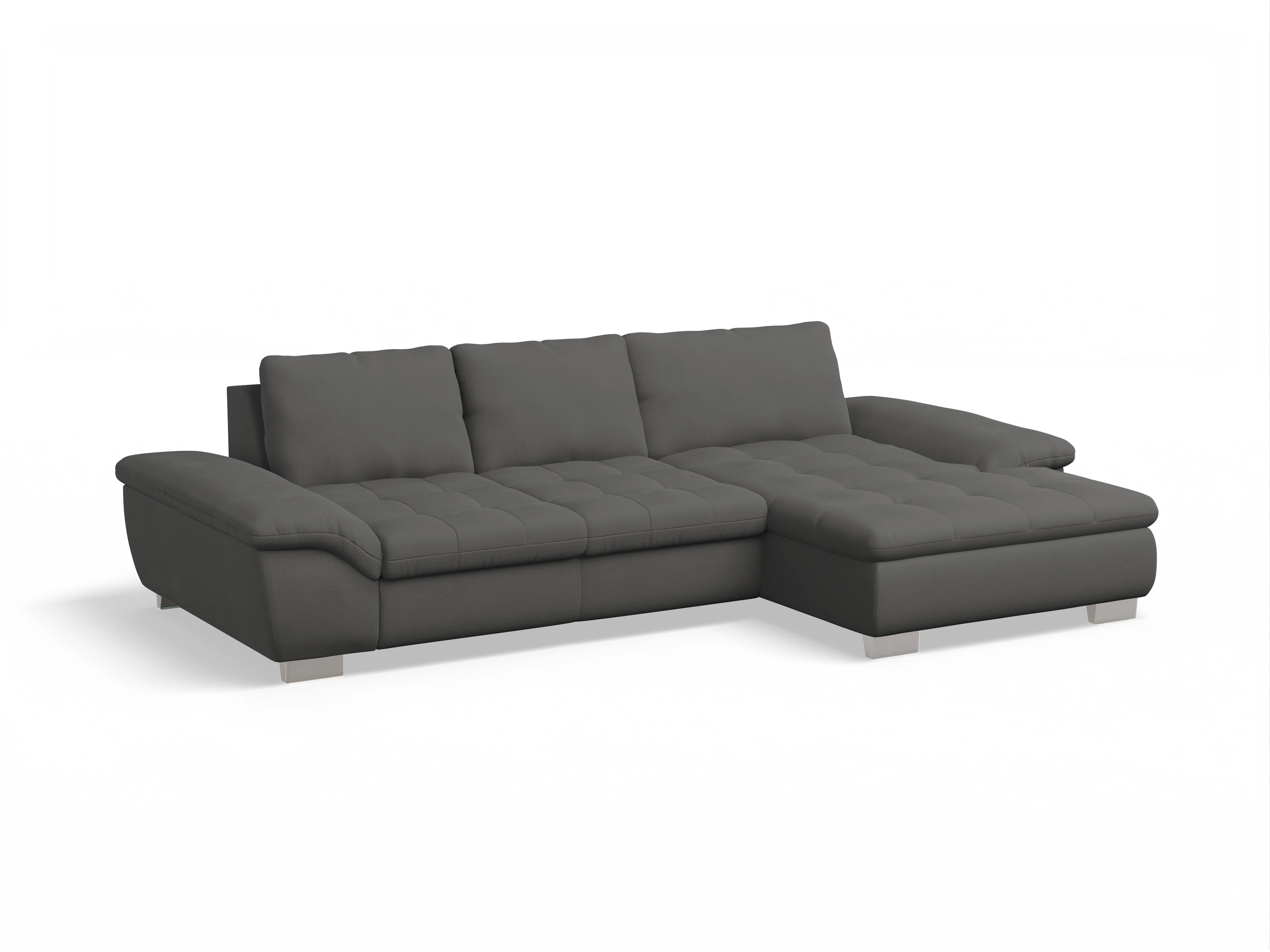 Ansicht des Produktes SC Smart 1007 Ecksofa rechts Abschluss offen in Stoff Grau
