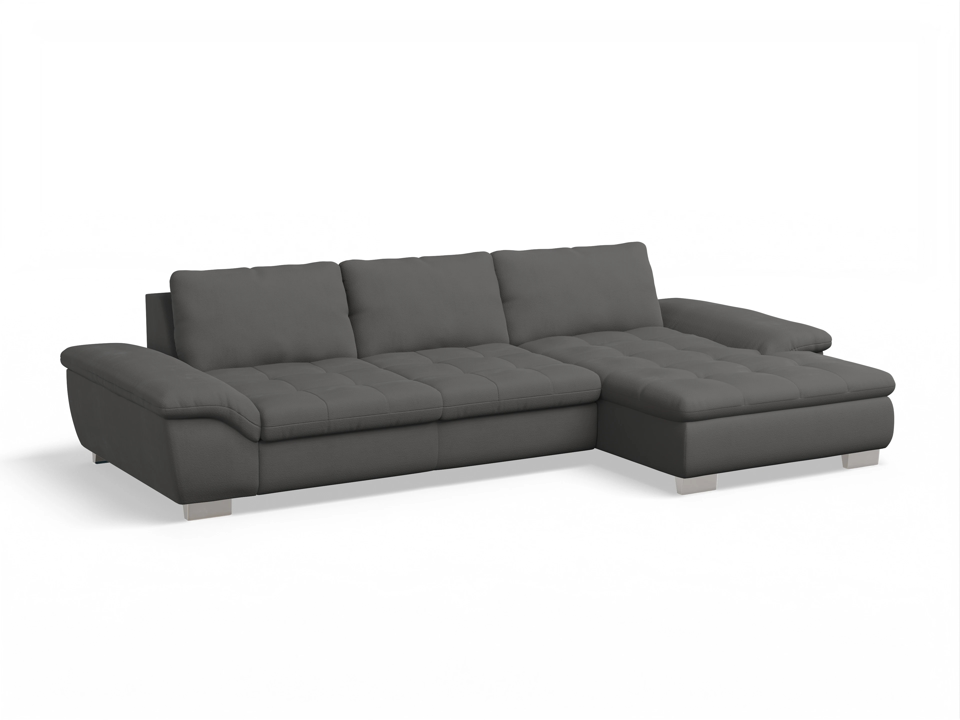 Ansicht des Produktes SC Smart 1007 Ecksofa rechts Abschluss offen in Stoff Grau