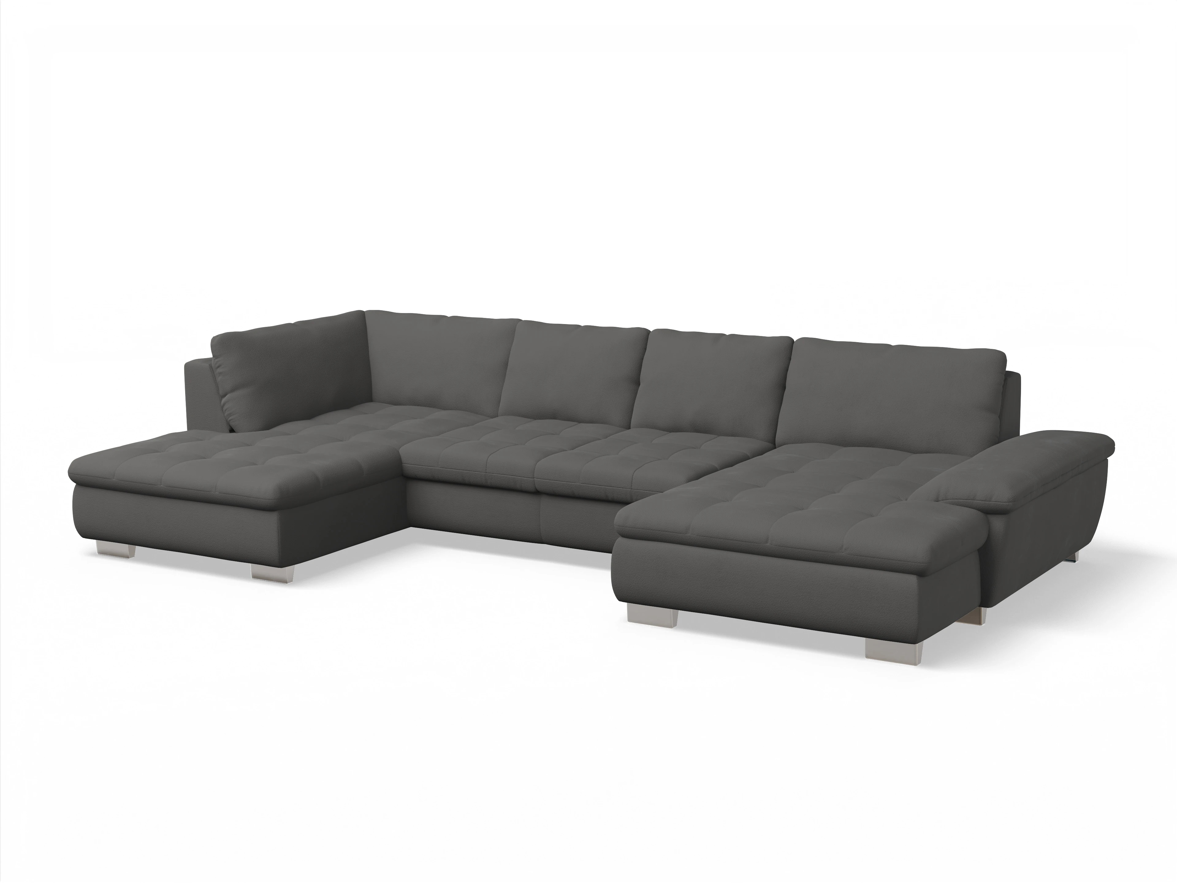 Ansicht des Produktes SC Smart 1007 Wohnlandschaft offen beidseitig in Stoff Grau