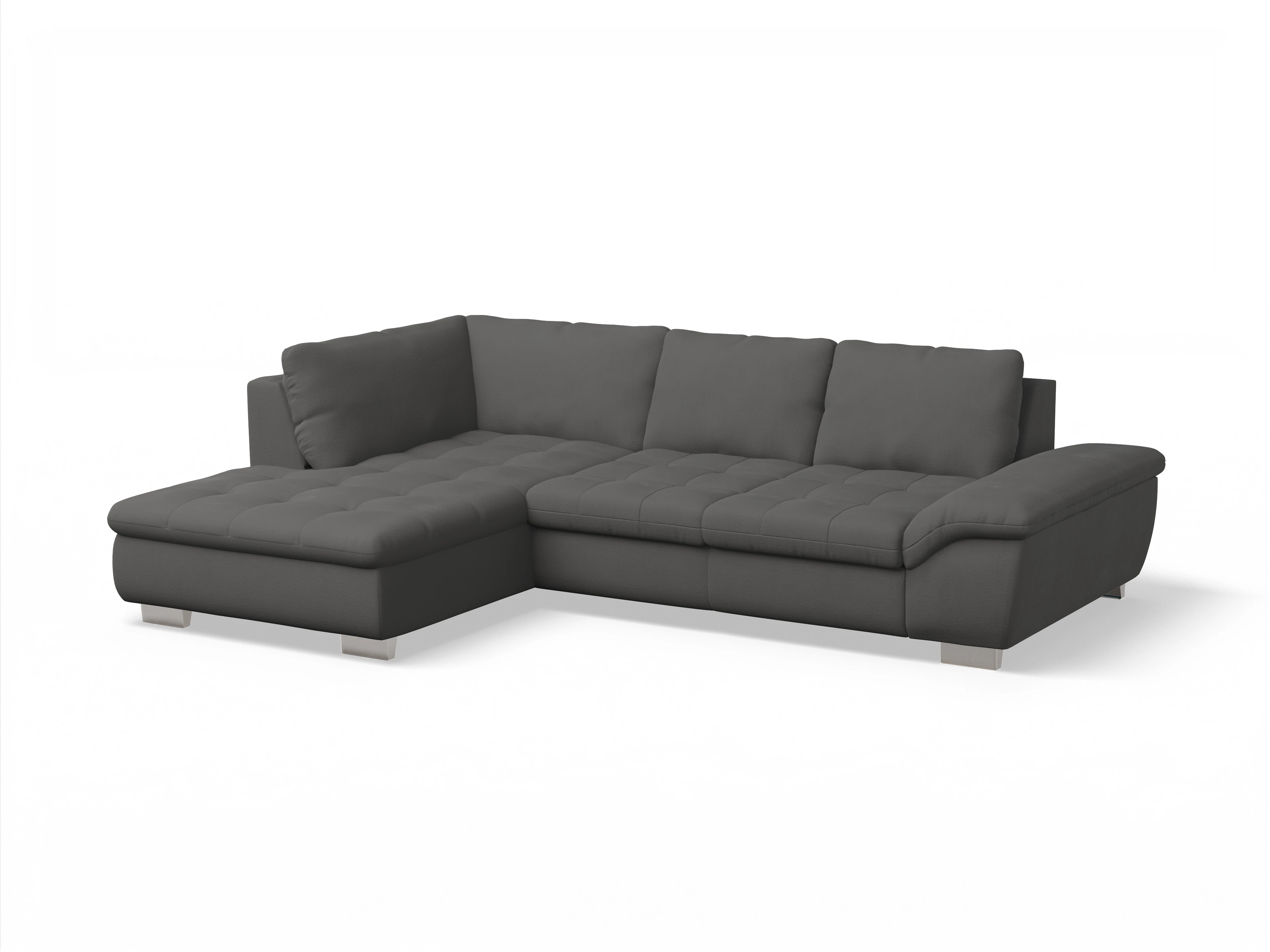 Ansicht des Produktes SC Smart 1007 Ecksofa links Abschluss offen in Stoff Grau