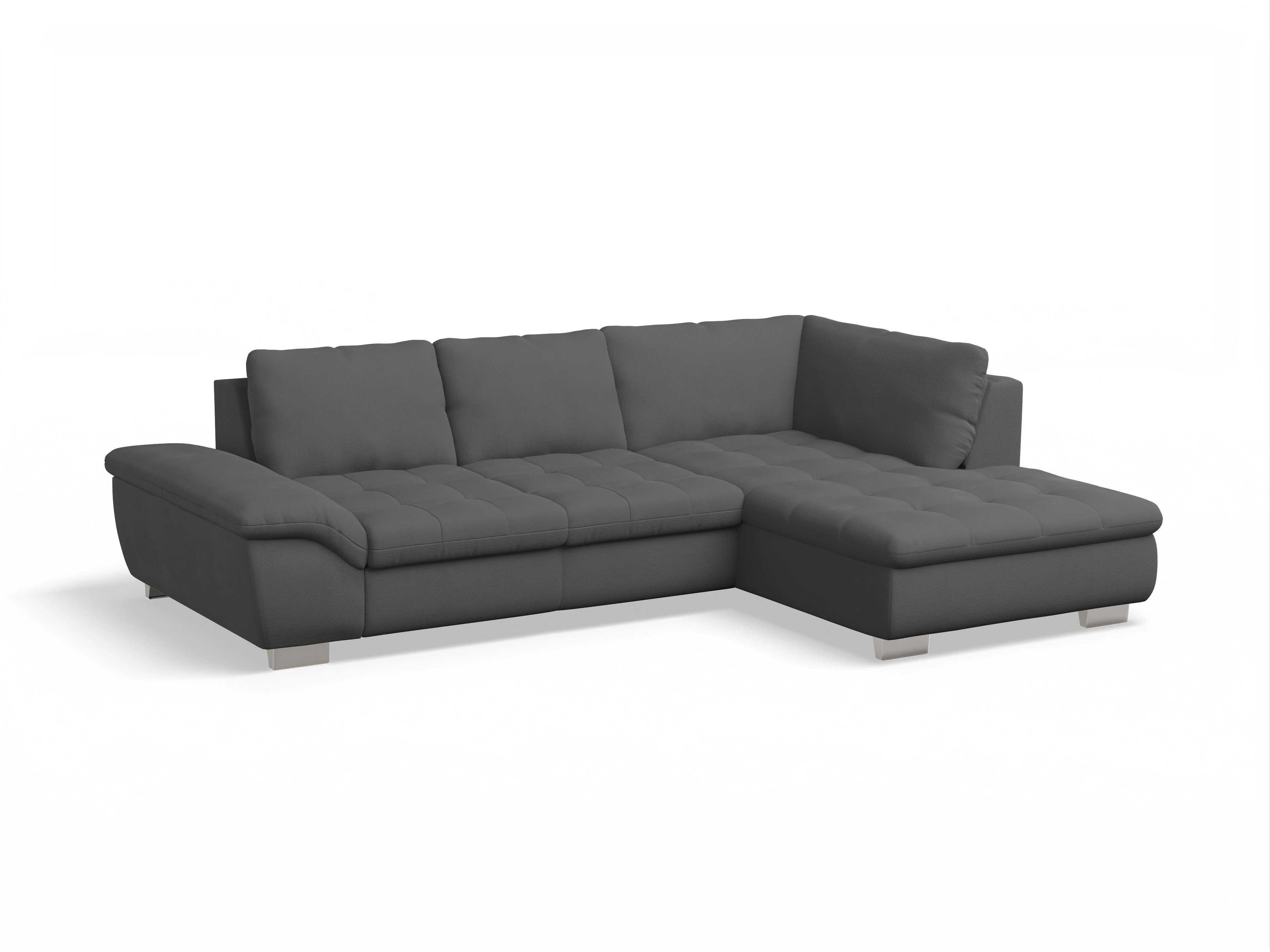 Ansicht des Produktes SC Smart 1007 Ecksofa rechts Abschluss offen in Stoff Grau