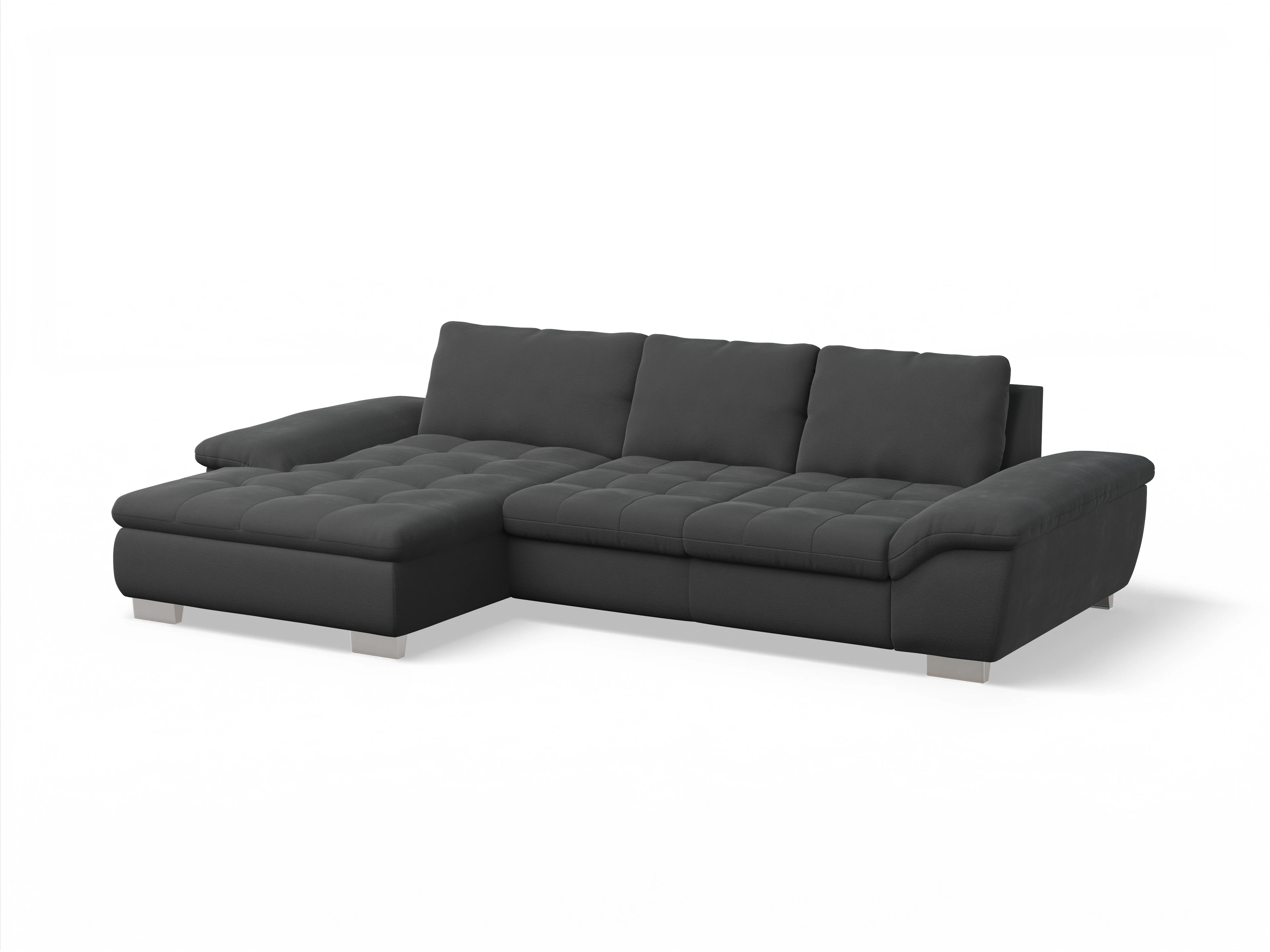 Ansicht des Produktes SC Smart 1007 Ecksofa links Abschluss offen in Stoff Schwarz