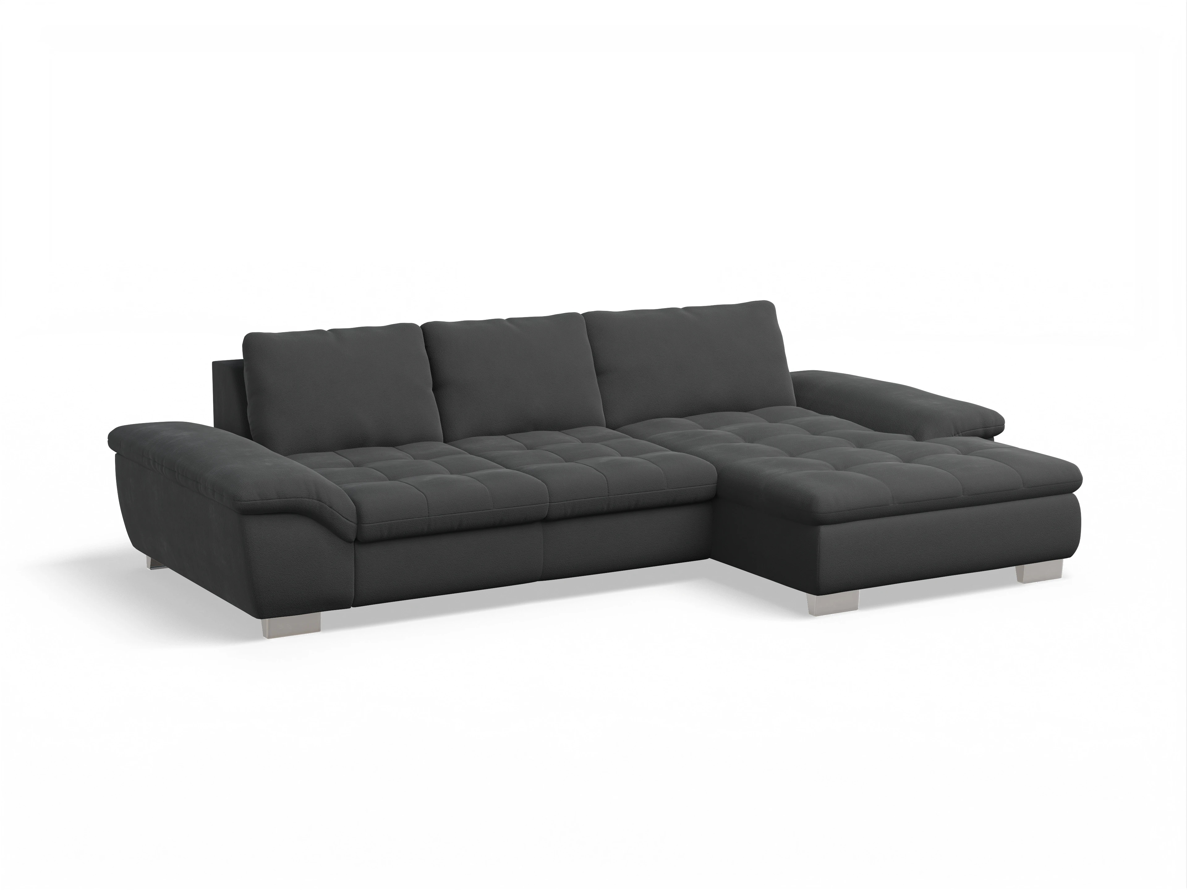Ansicht des Produktes SC Smart 1007 Ecksofa rechts Abschluss offen in Stoff Schwarz