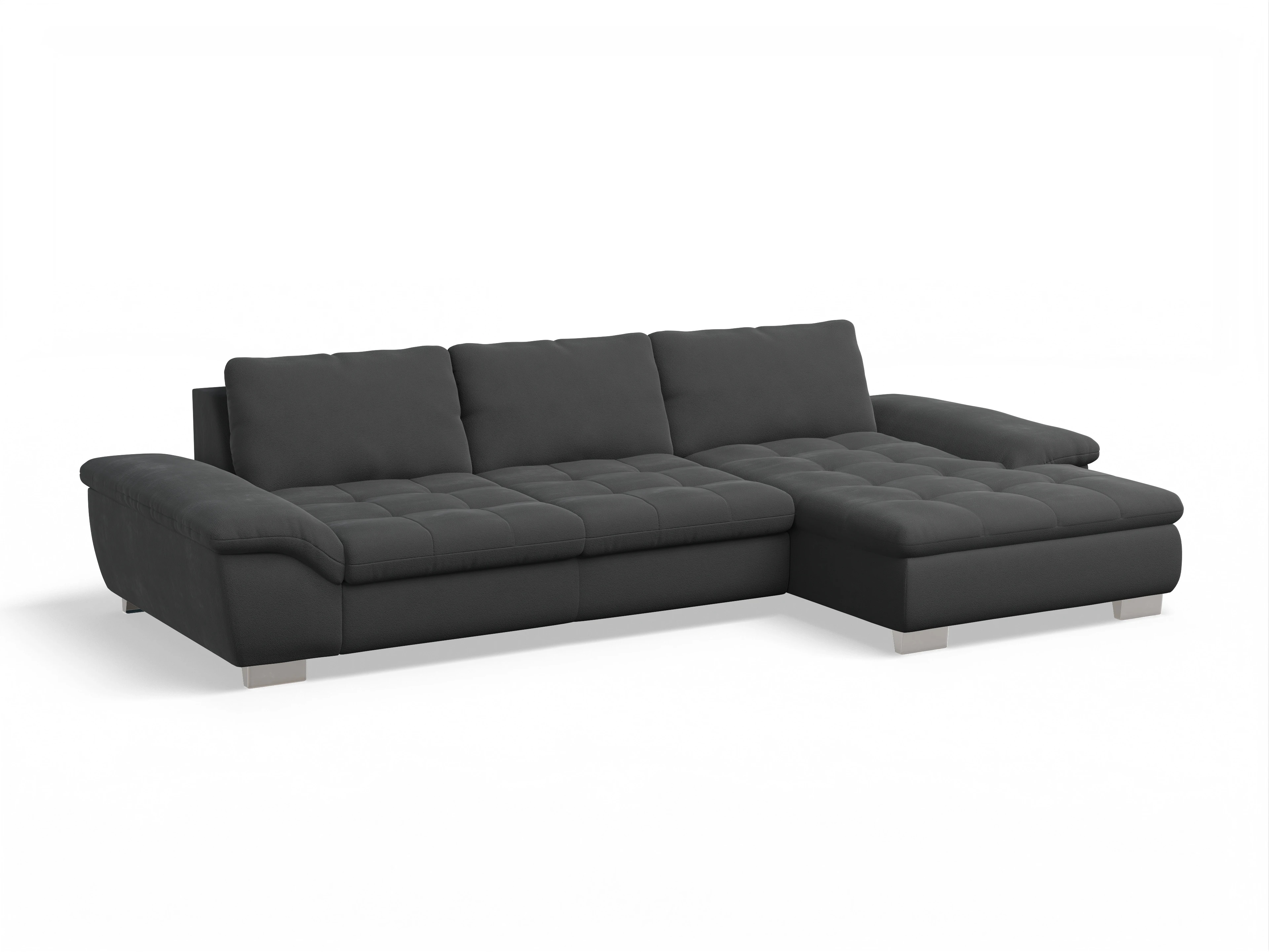 Ansicht des Produktes SC Smart 1007 Ecksofa rechts Abschluss offen in Stoff Schwarz