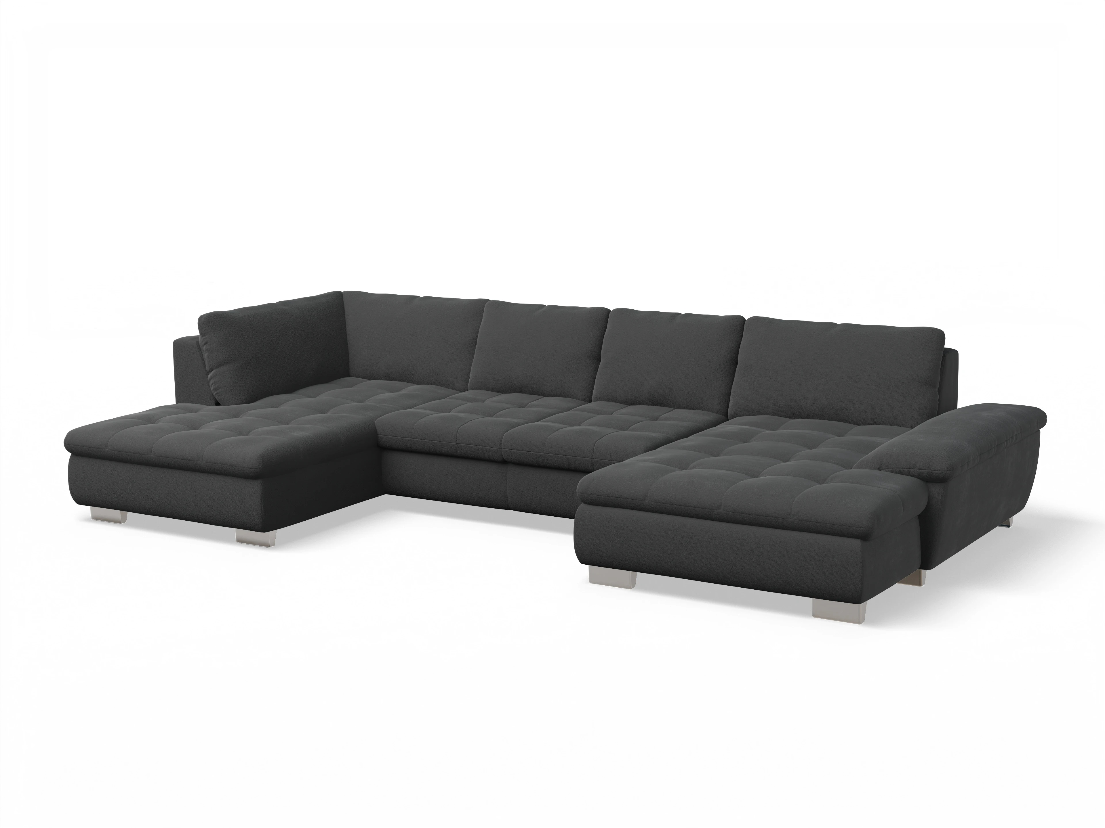 Ansicht des Produktes SC Smart 1007 Wohnlandschaft offen beidseitig in Stoff Schwarz