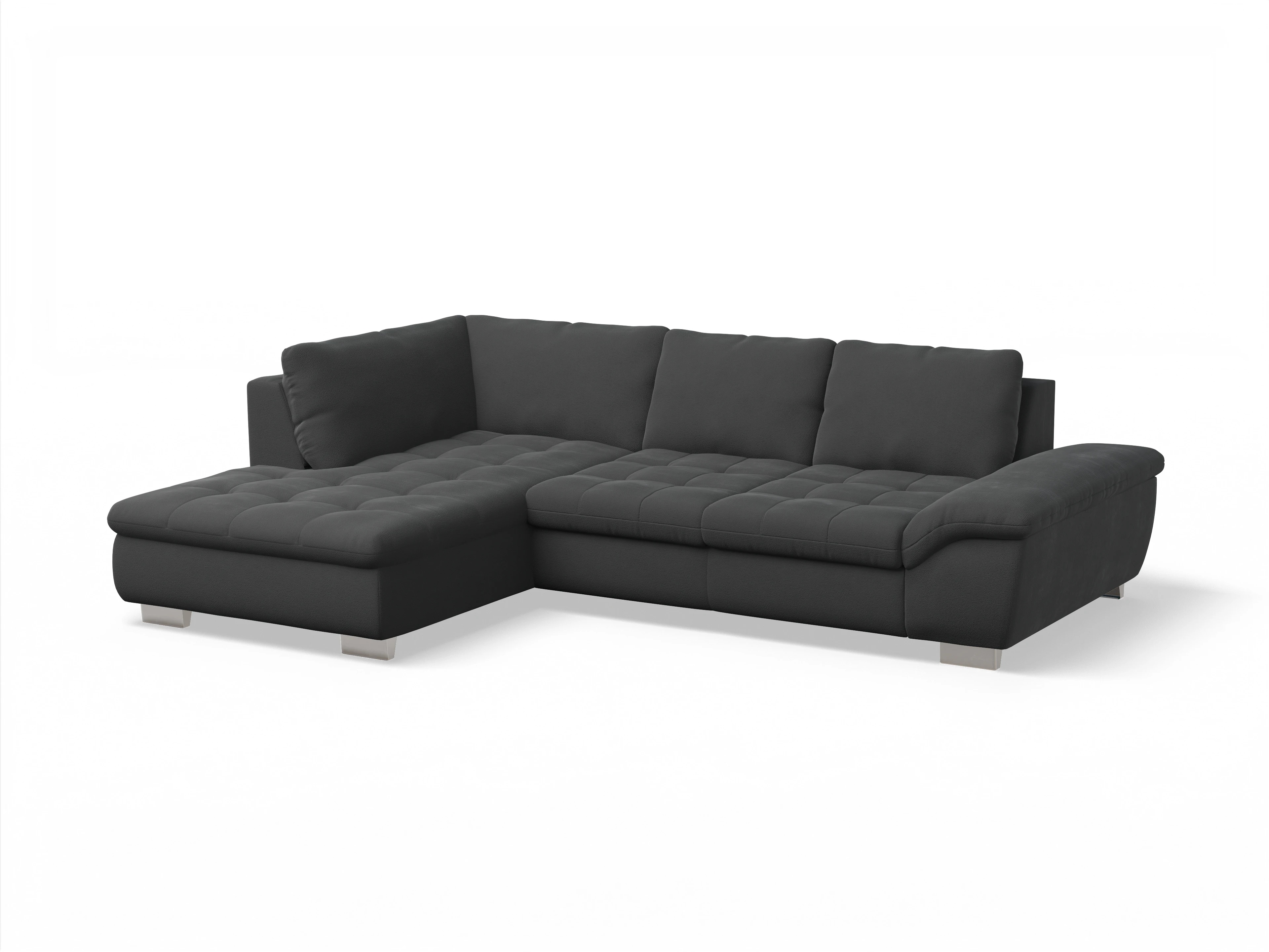 Ansicht des Produktes SC Smart 1007 Ecksofa links Abschluss offen in Stoff Schwarz