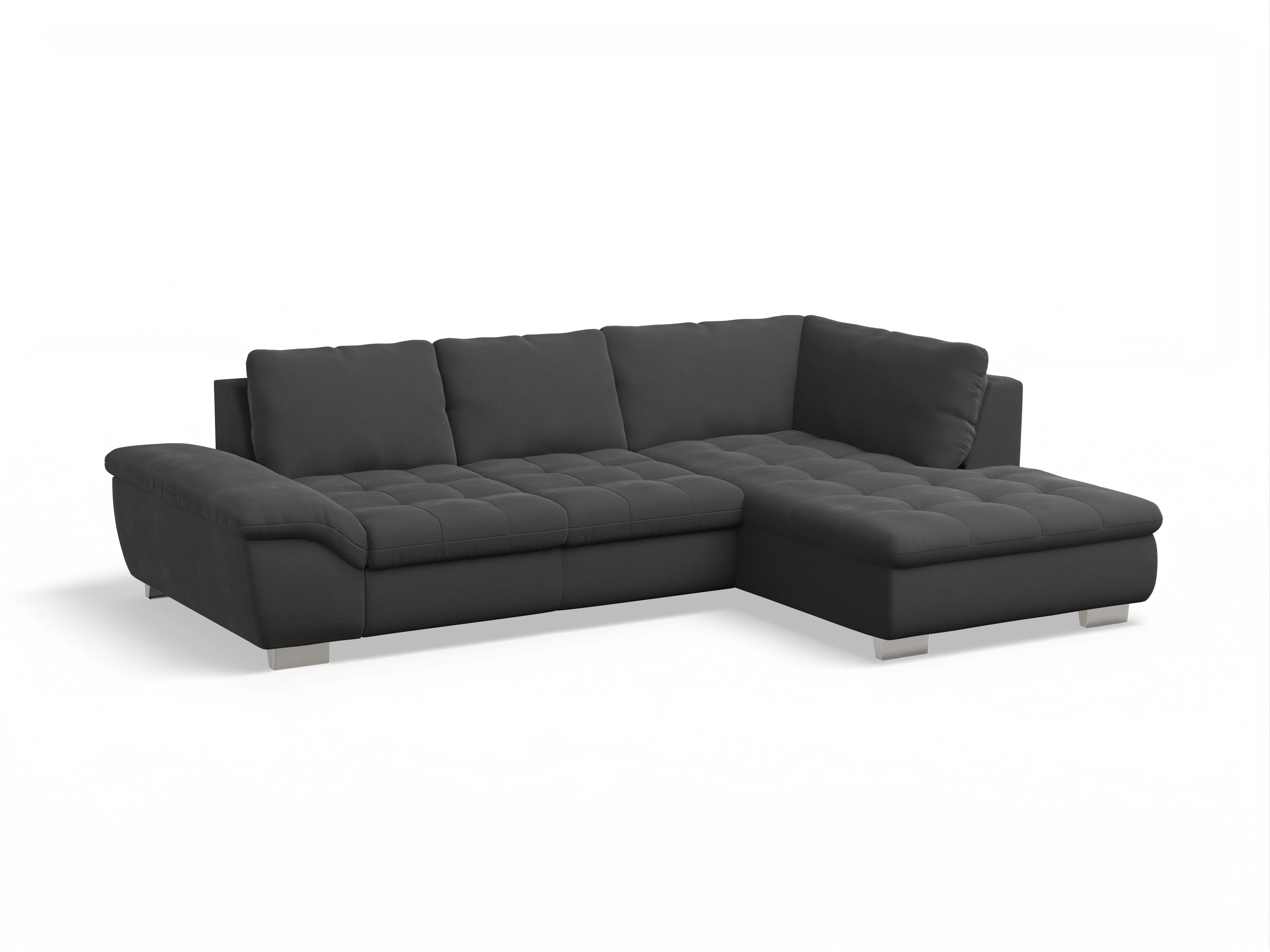 Ansicht des Produktes SC Smart 1007 Ecksofa rechts Abschluss offen in Stoff Schwarz