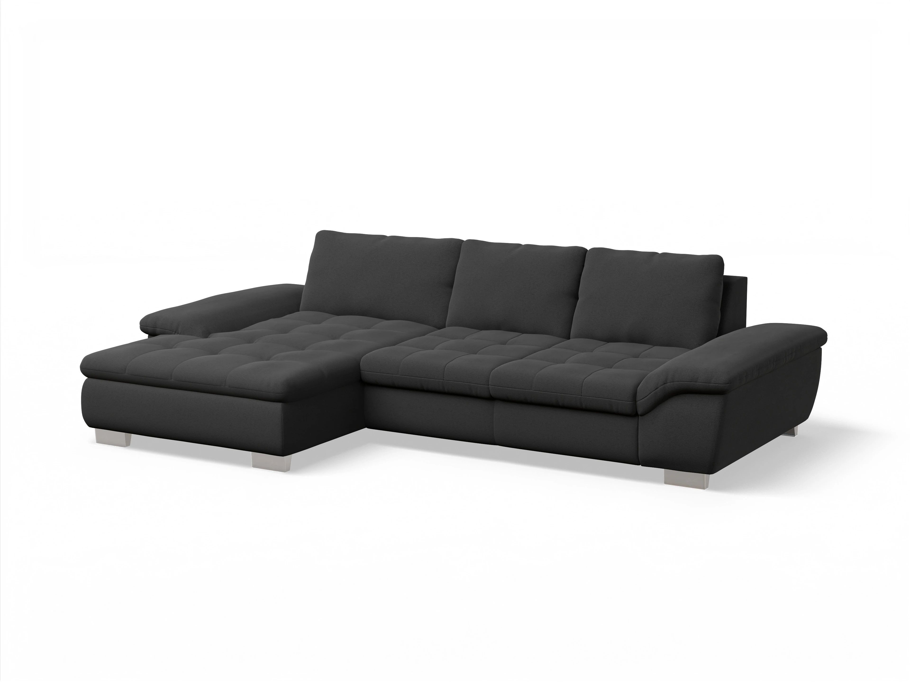 Ansicht des Produktes SC Smart 1007 Ecksofa links Abschluss offen in Stoff Grau